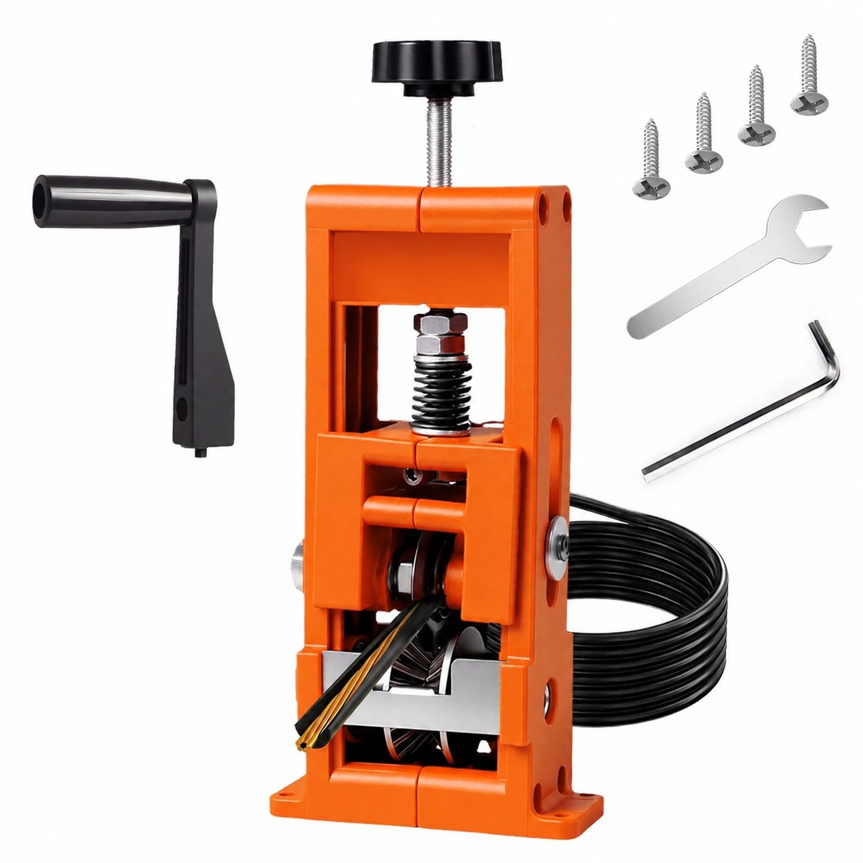 KHKFY  Wire Stripper Machine Drill Powered and Hand Crank Dual Drive Tool for Copper Wire Peeling from Zero Zero Four to One Inch