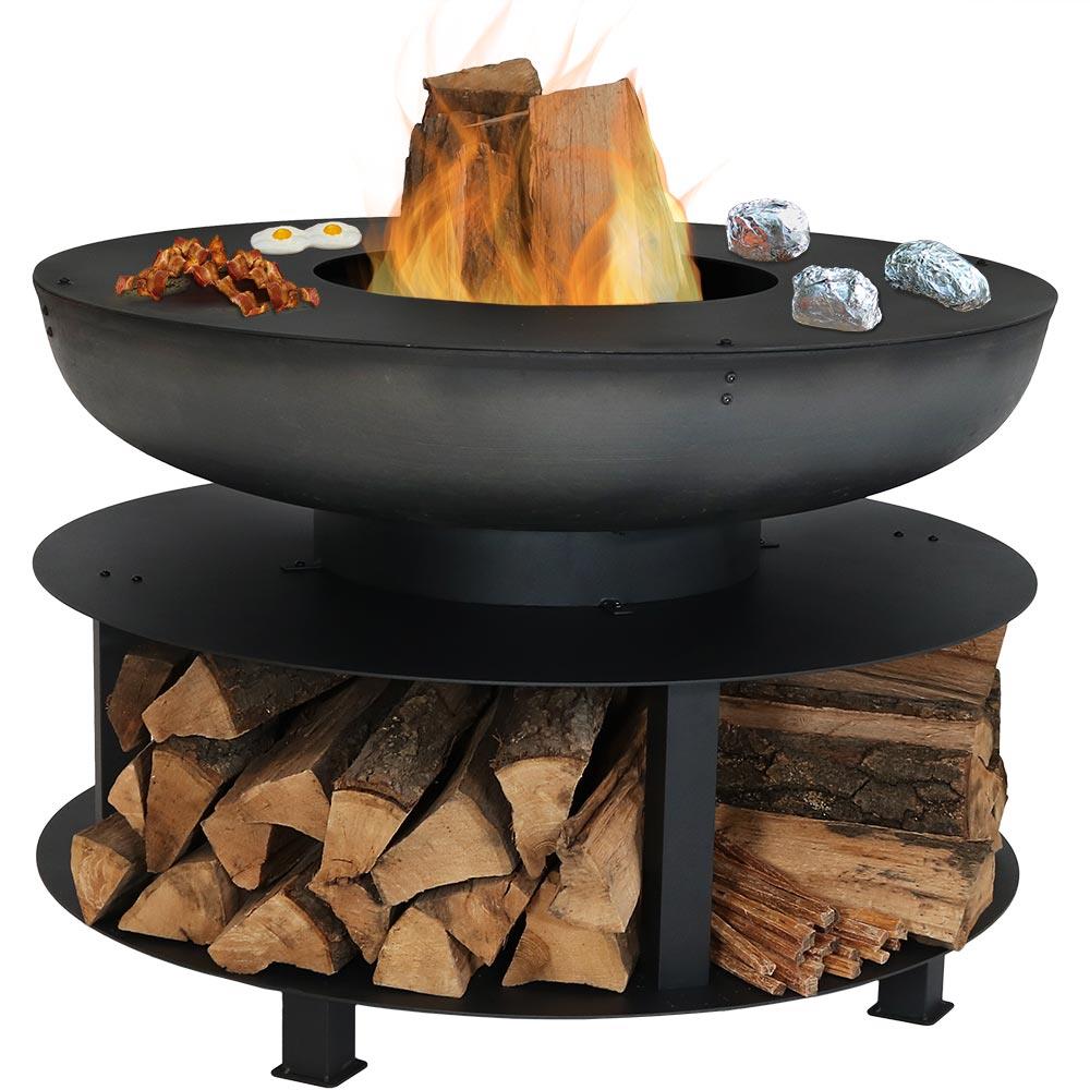 Sunnydaze 40 Cast Iron Fire Pit with Cooking Ledge