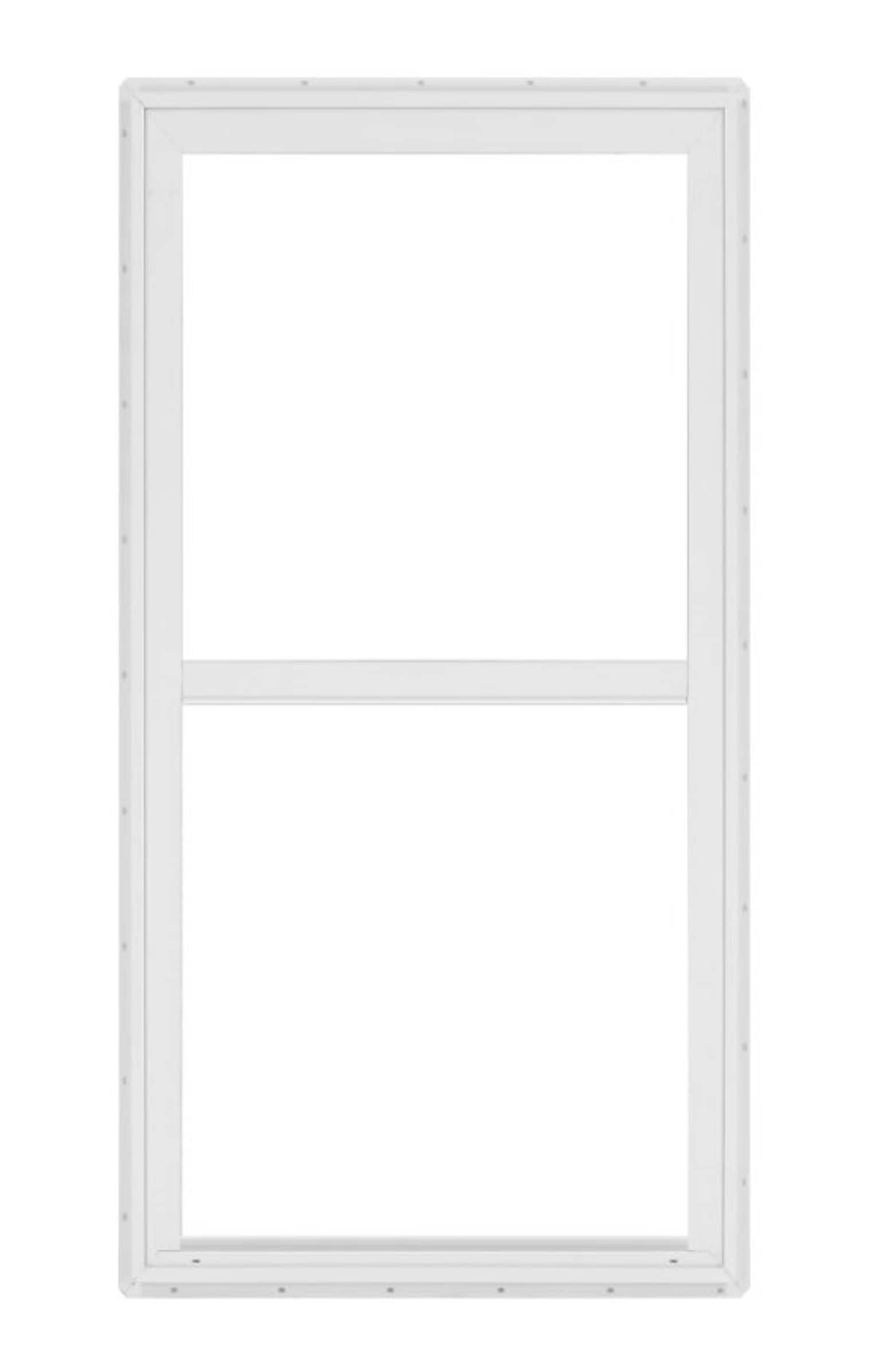 RELIABILT 32512854RBSHWHT Series 28100 27-1/2-in x 53-1/2-in White Exterior Vinyl New Construction Single Hung Window Low-E argon Double Pane Glass (Half Screen Included)