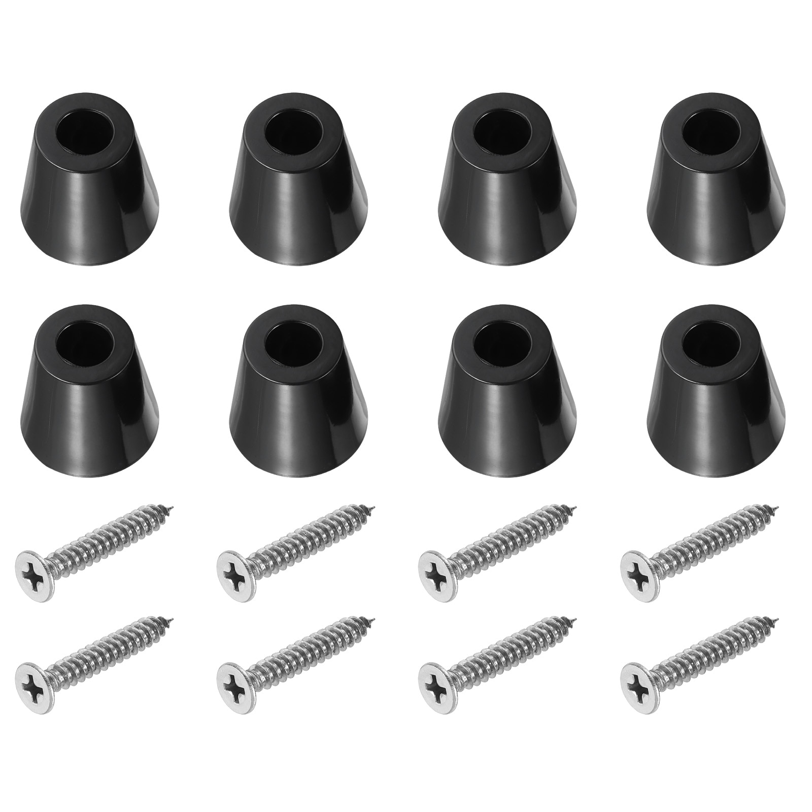 PATIKIL 8pcs Cutting Board Feet Round Rubber Feet Bumpers Non Slip Bumper Pads with Stainless Steel Screws for Furniture Chairs Desks Electronics (0.24-InchWx1.26-InchH)