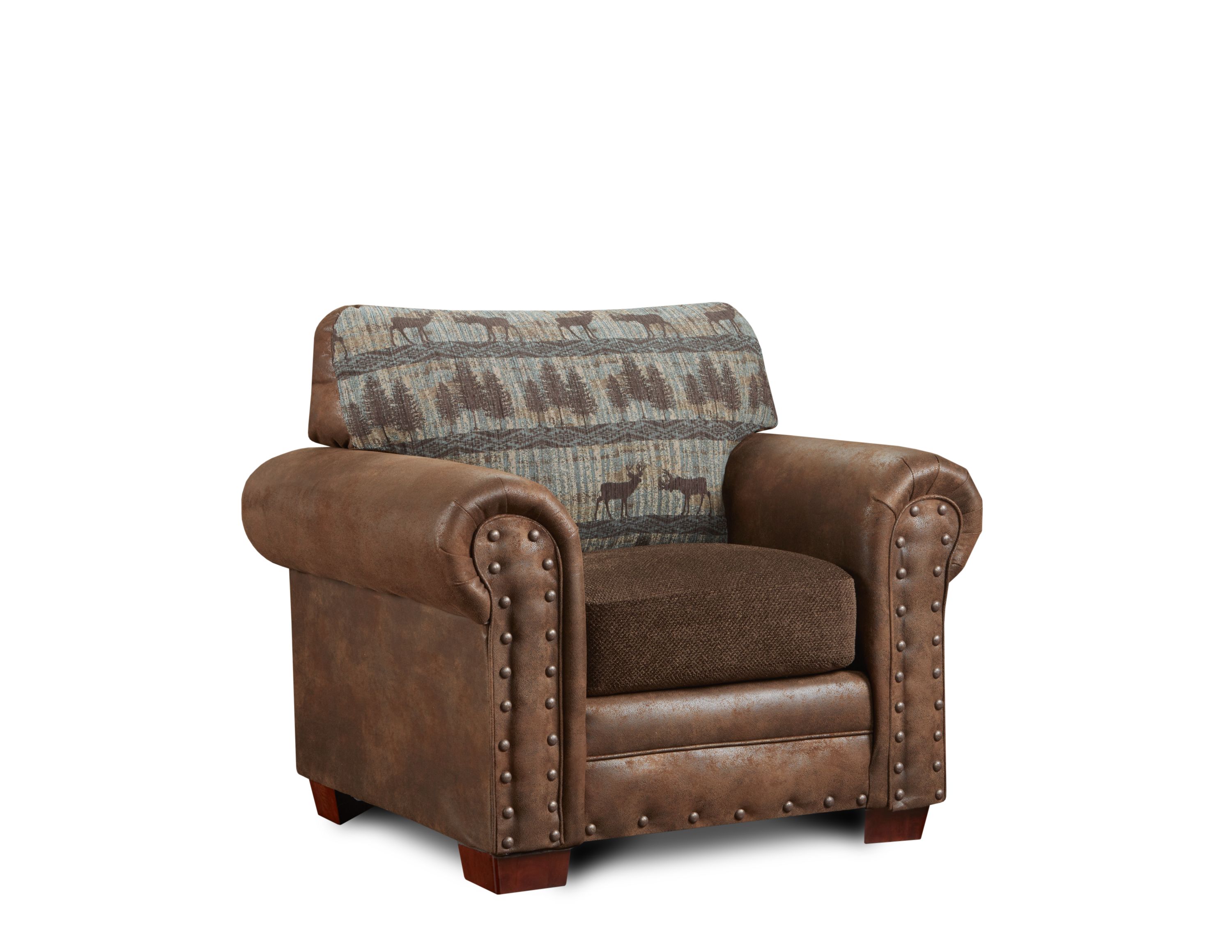 American Furniture Classics Deer Teal Rustic Deer Teal Tapestry Microfiber Club Chair At 2746