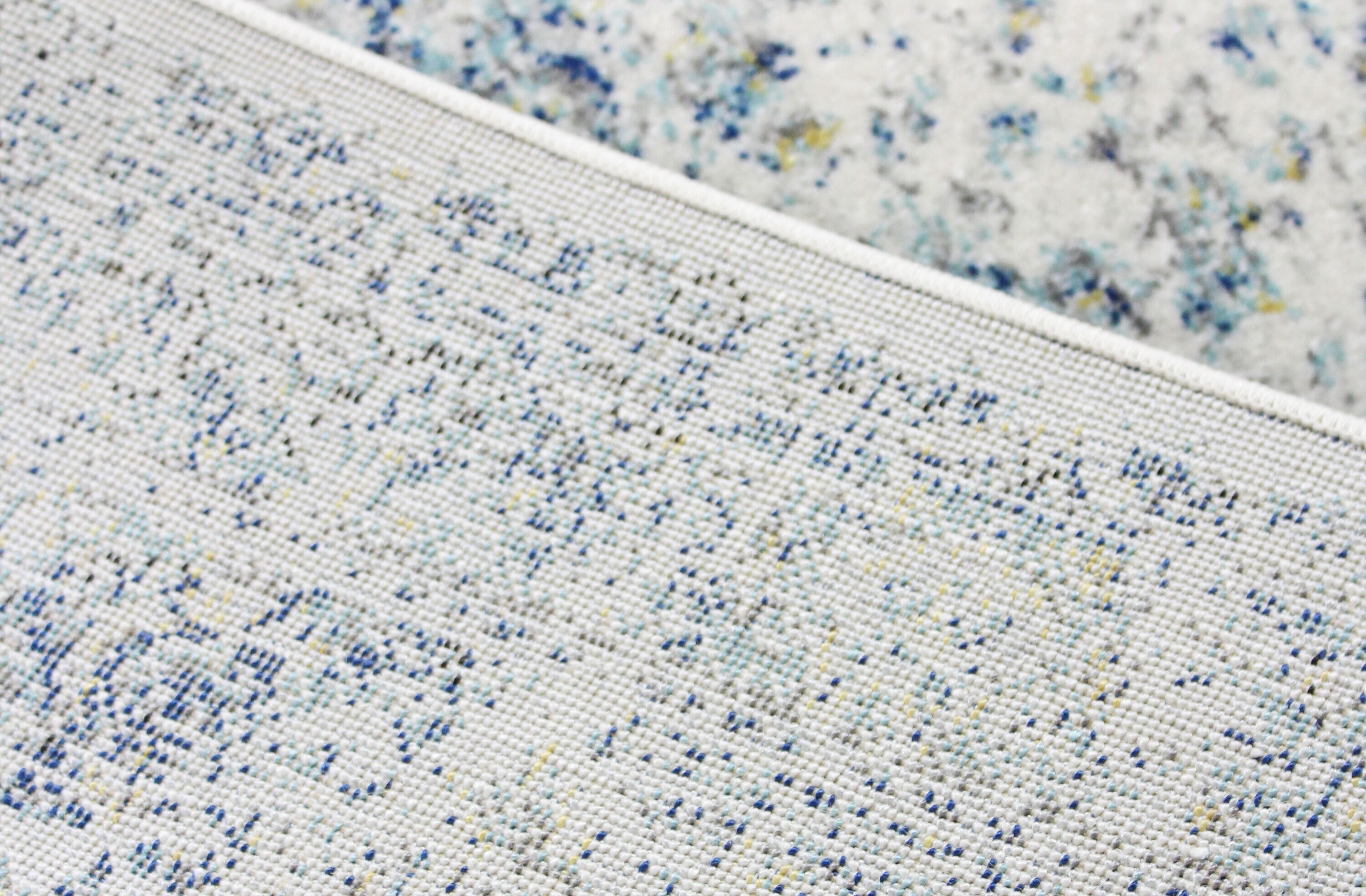 Aqua Floral Synthetic 4' x 6' Rectangular Area Rug
