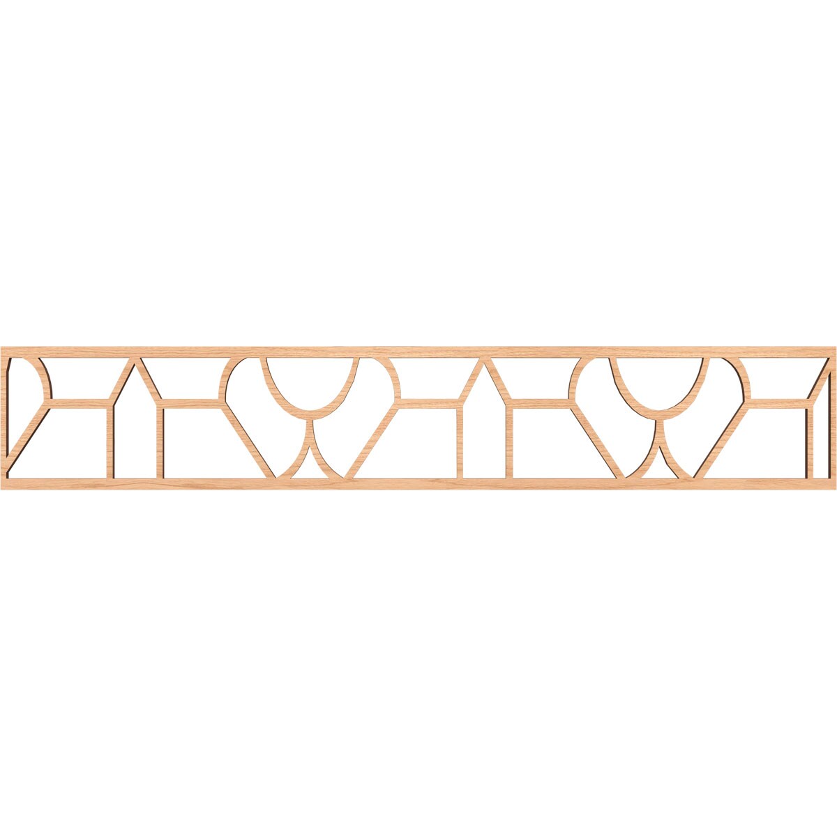 Ekena Millwork MLDB08X46WHIHI Whitechapel Fretwork Flat Trim 8-in x 3.89-ft Hickory Brown Unfinished 2156637 Pierced Wall Panel Moulding