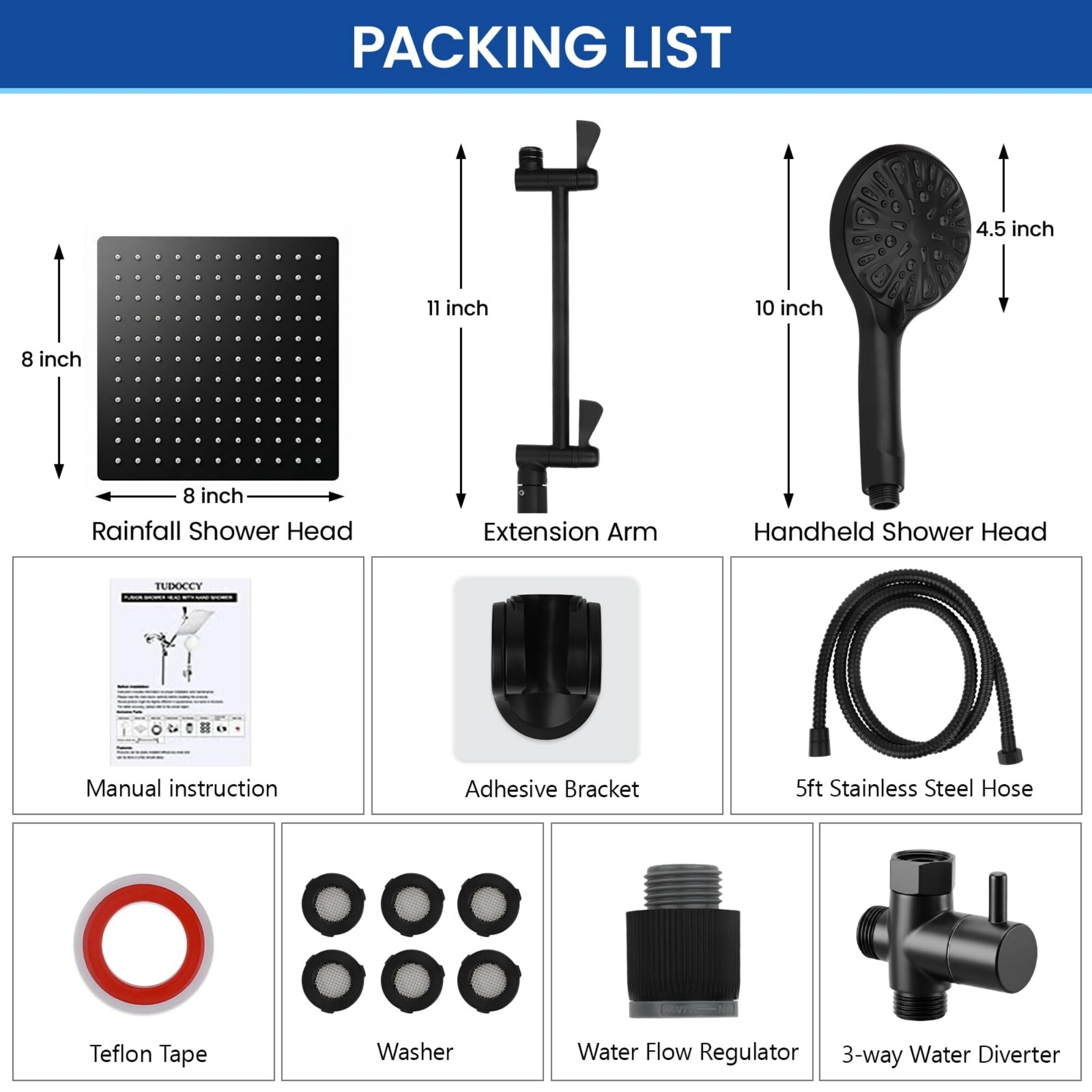 Wudkey L4-WY2E4G Fixed-Showerhead - View #2