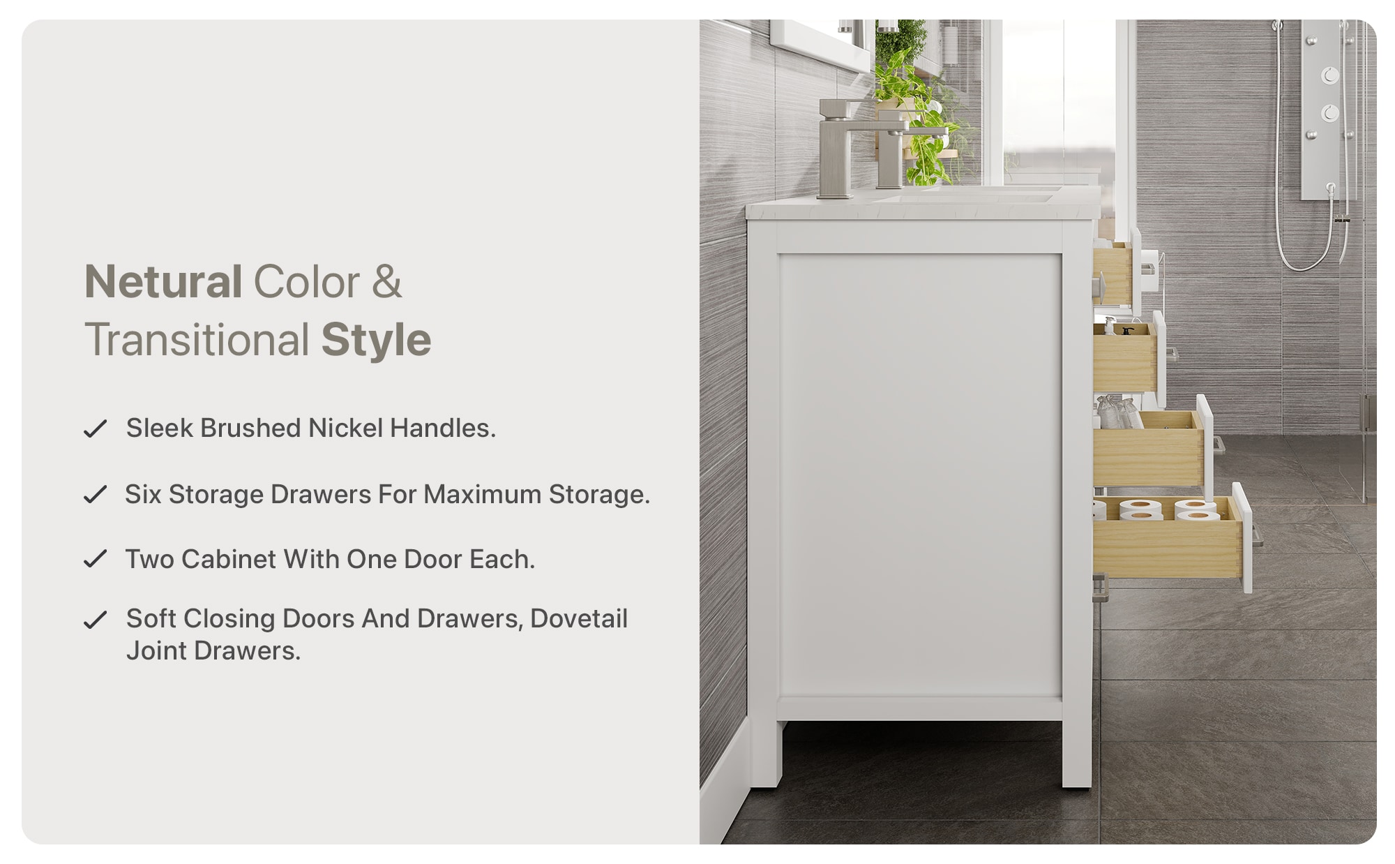 Eviva TVN414-48X18WH-DS Bath-Vanity-Combo - View #10