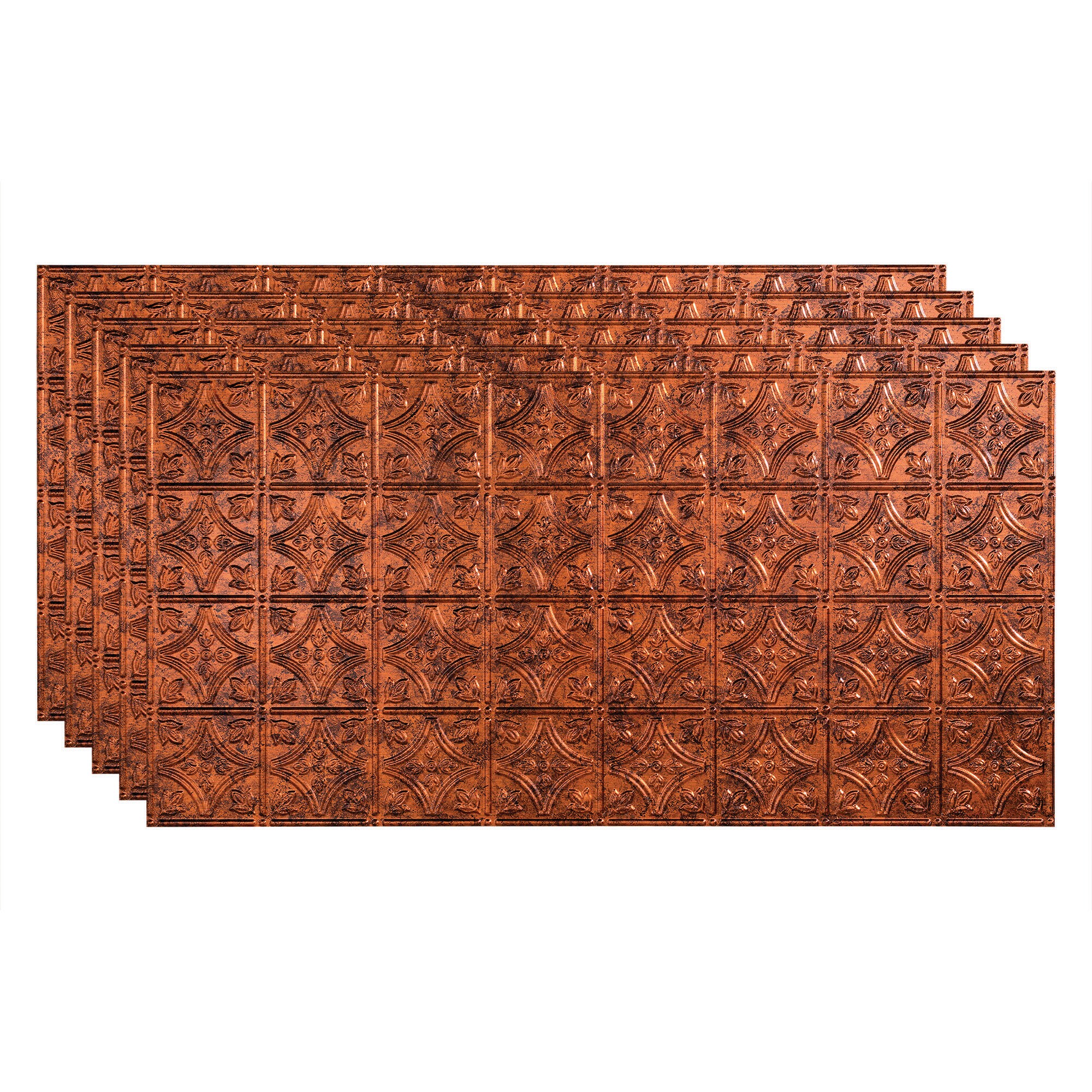 Fasade PG5018 4-ft x 2-ft Traditional 1 Moonstone Copper PVC Surface-mount Ceiling Tile ( 5 -Pack, 40-Sq. Feet / Case )
