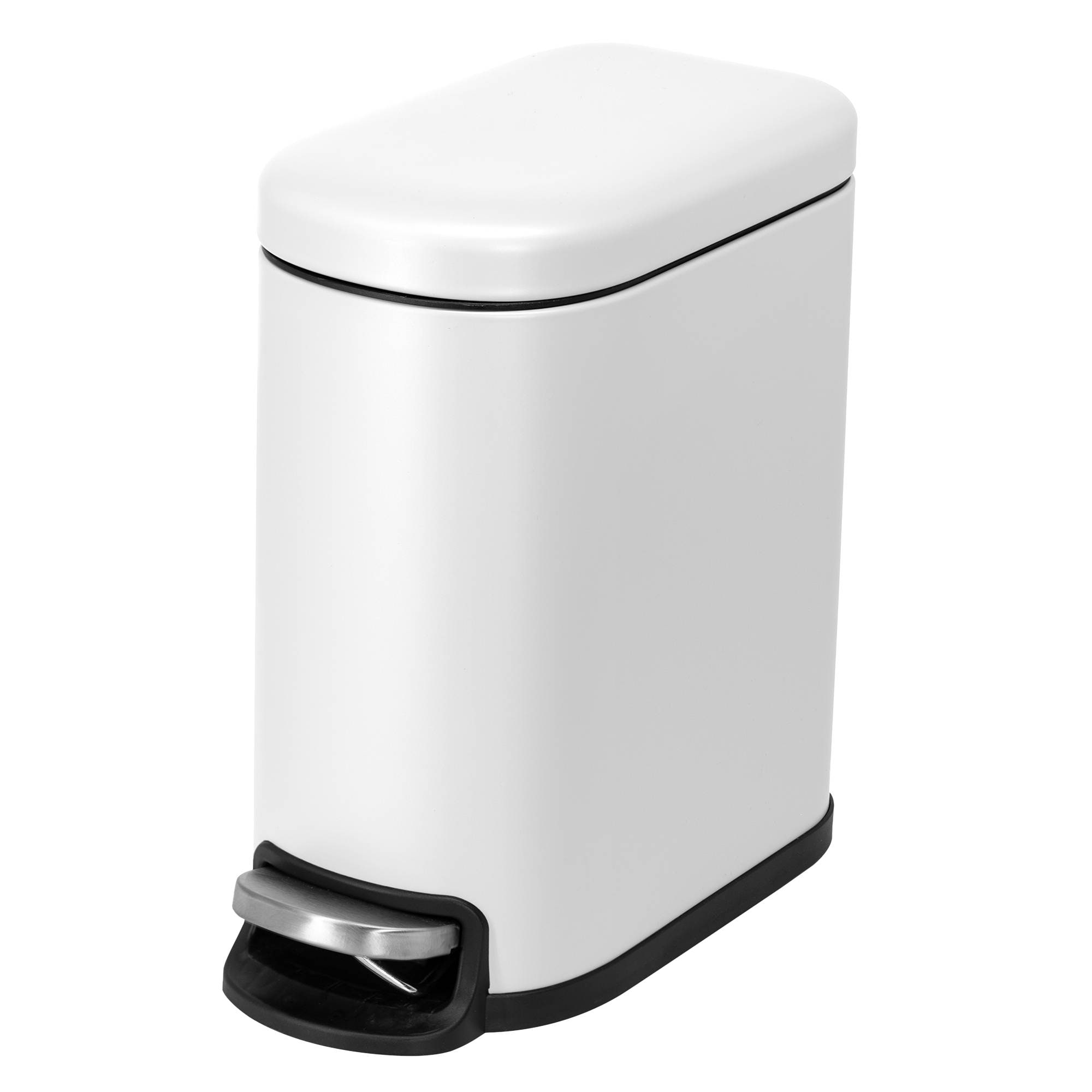 ACENTO WB426MWT Matte White Metal Wastebasket