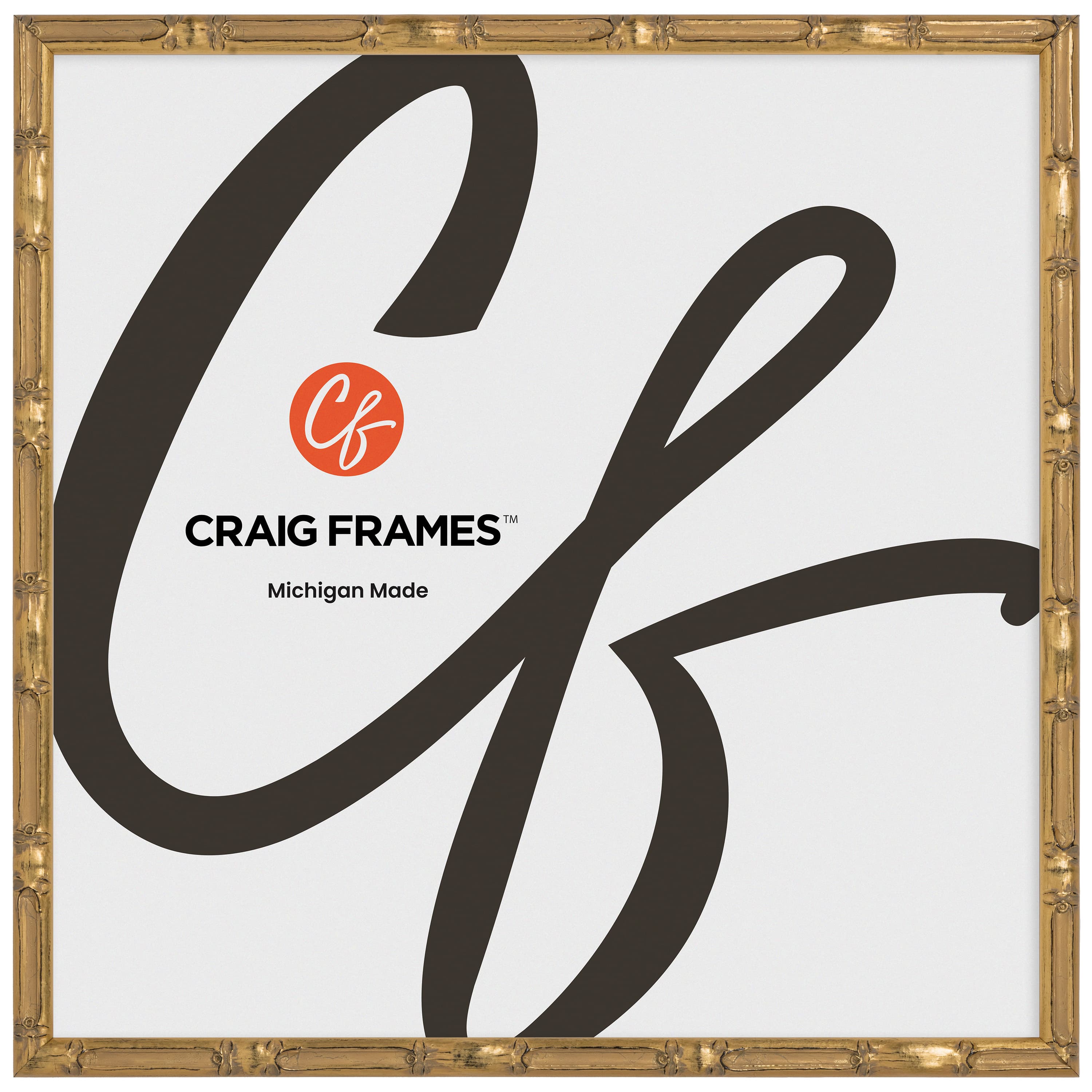 Craig Frames 12x12 Picture Frame Gold Vintage Bamboo Style 520-1007 0.625 Inch Wood Moulding Includes Glass and Backing Wall Display Frame for Art Posters or Photos
