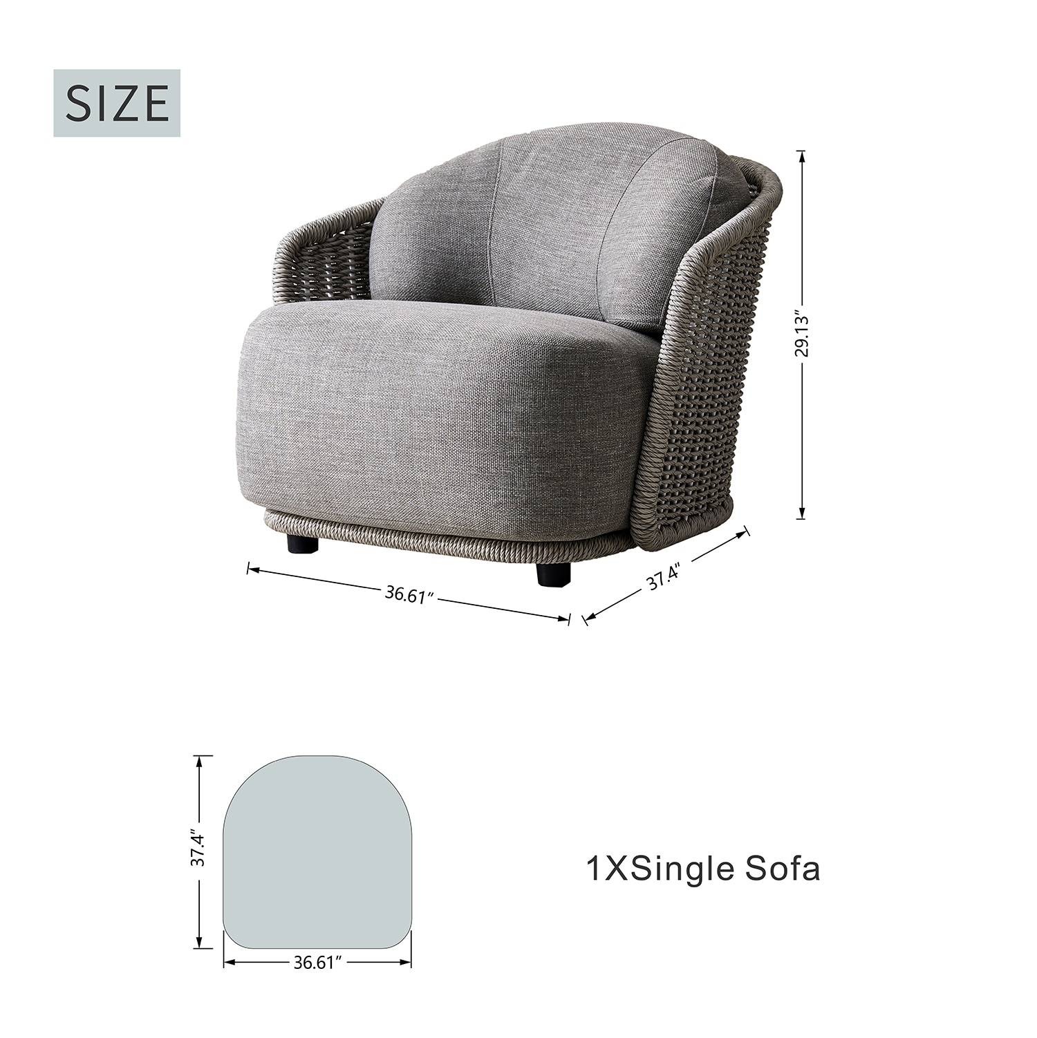Direct Wicker DWS-KEPLER-RA1-SS Patio-Sofas-Daybeds - View #6