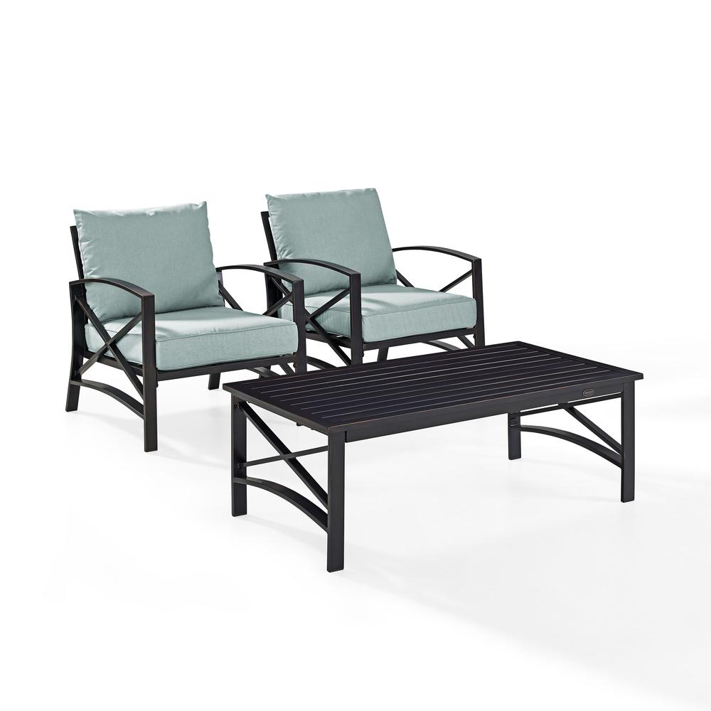 Crosley Furniture Kaplan 3Pc Outdoor Chair Set - Coffee Table and 2 ...