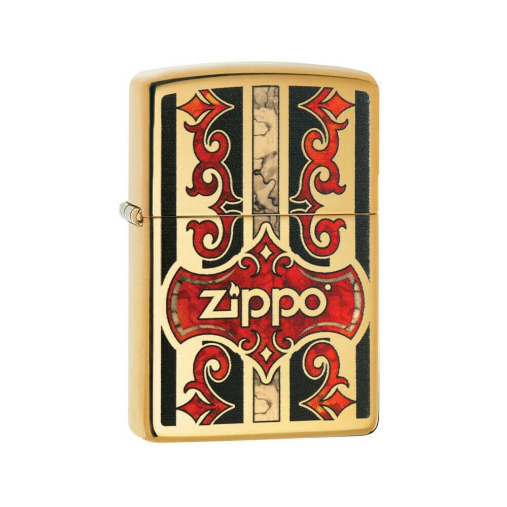 29510 254B Zippo Logo High Polish Brass Pocket Lighter at Lowes.com