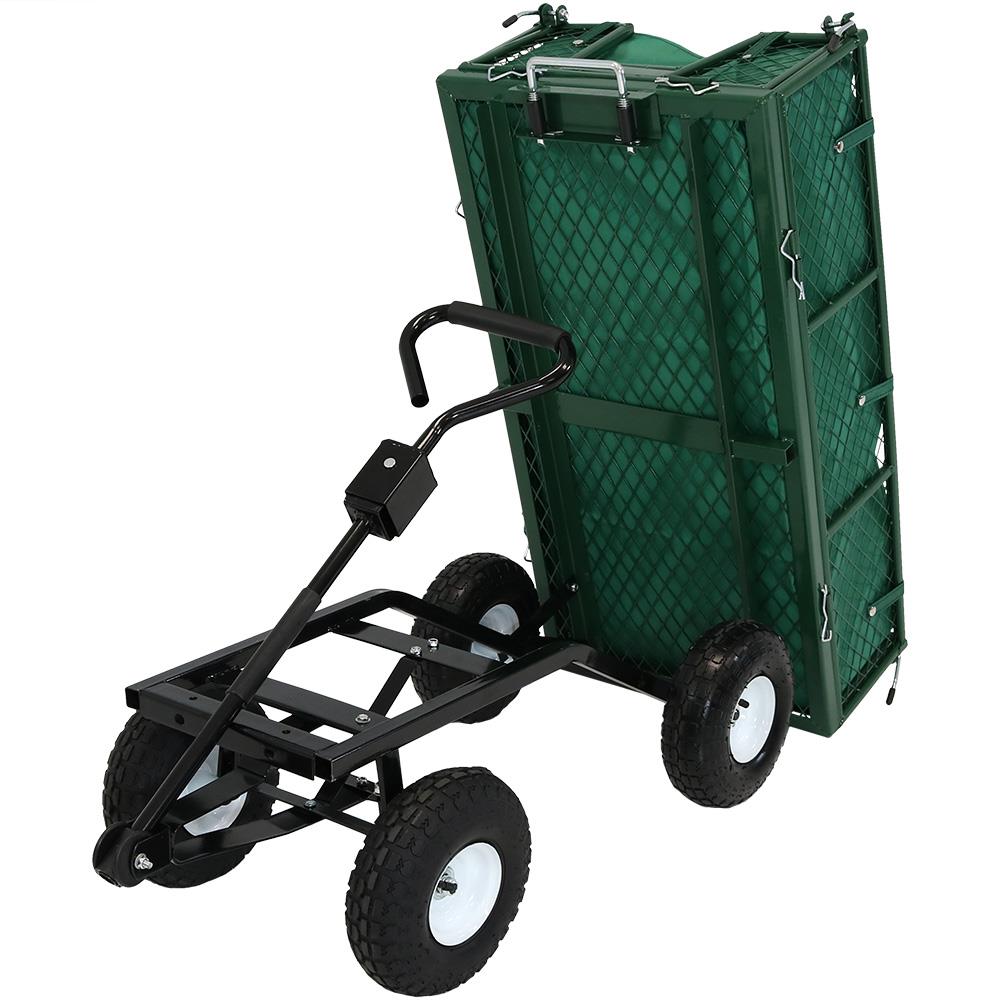 Sunnydaze Decor Green Steel Wagon Cart with 400 lbs. Weight Limit and ...