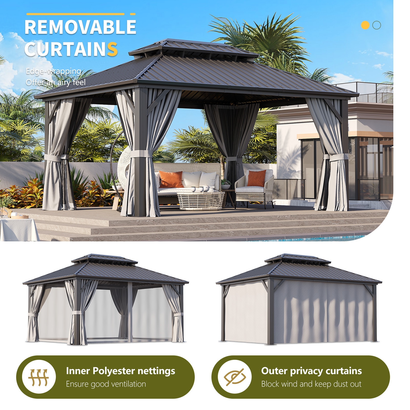 AOXUN AX-014G35 Wood-Resin-Gazebos - View #5