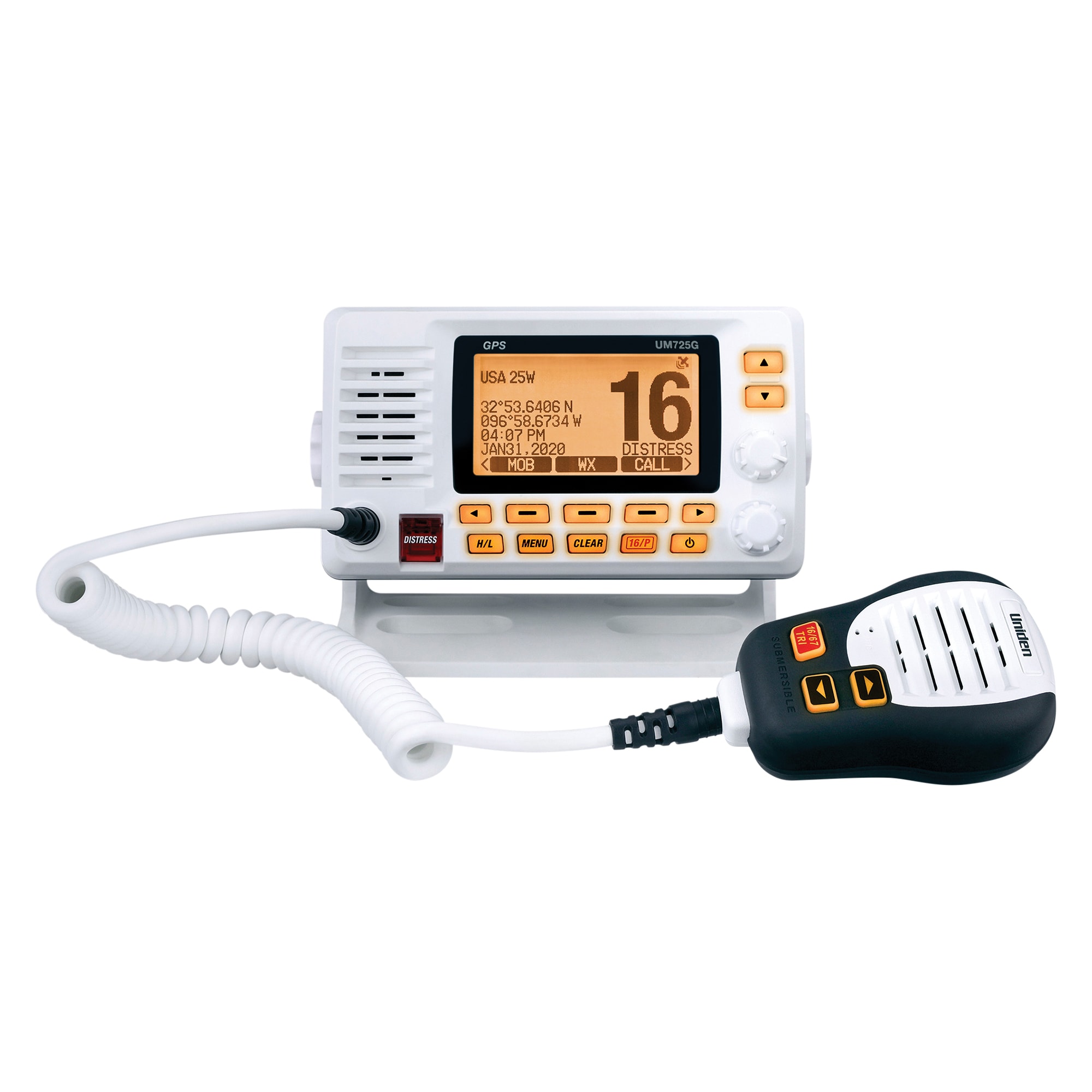 Uniden Uniden VHF Marine Radio with GPS, Fixed Mount, UM725G (White) #UNNUM725G