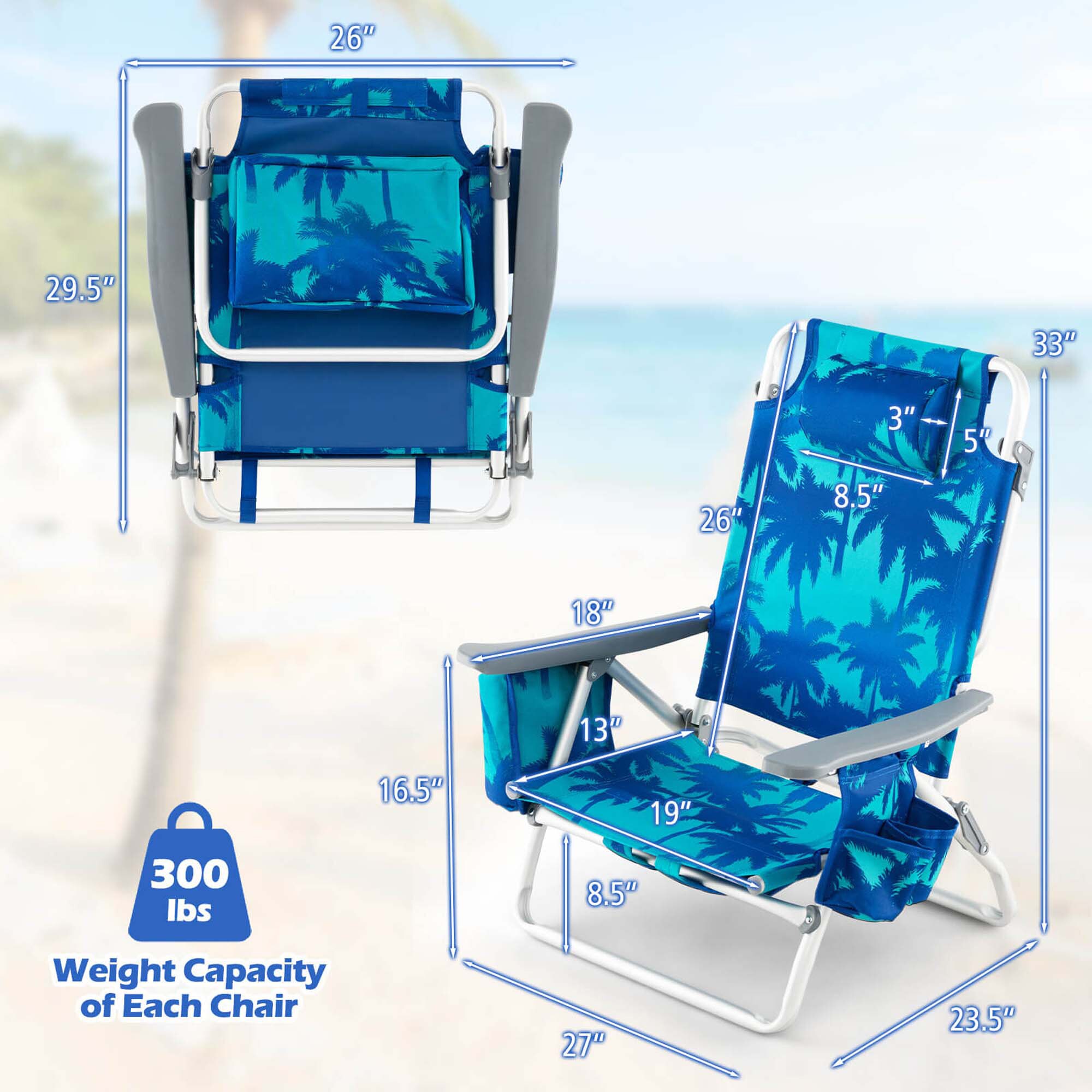 Costway HCST05854 Beach-Camping-Chairs - View #2
