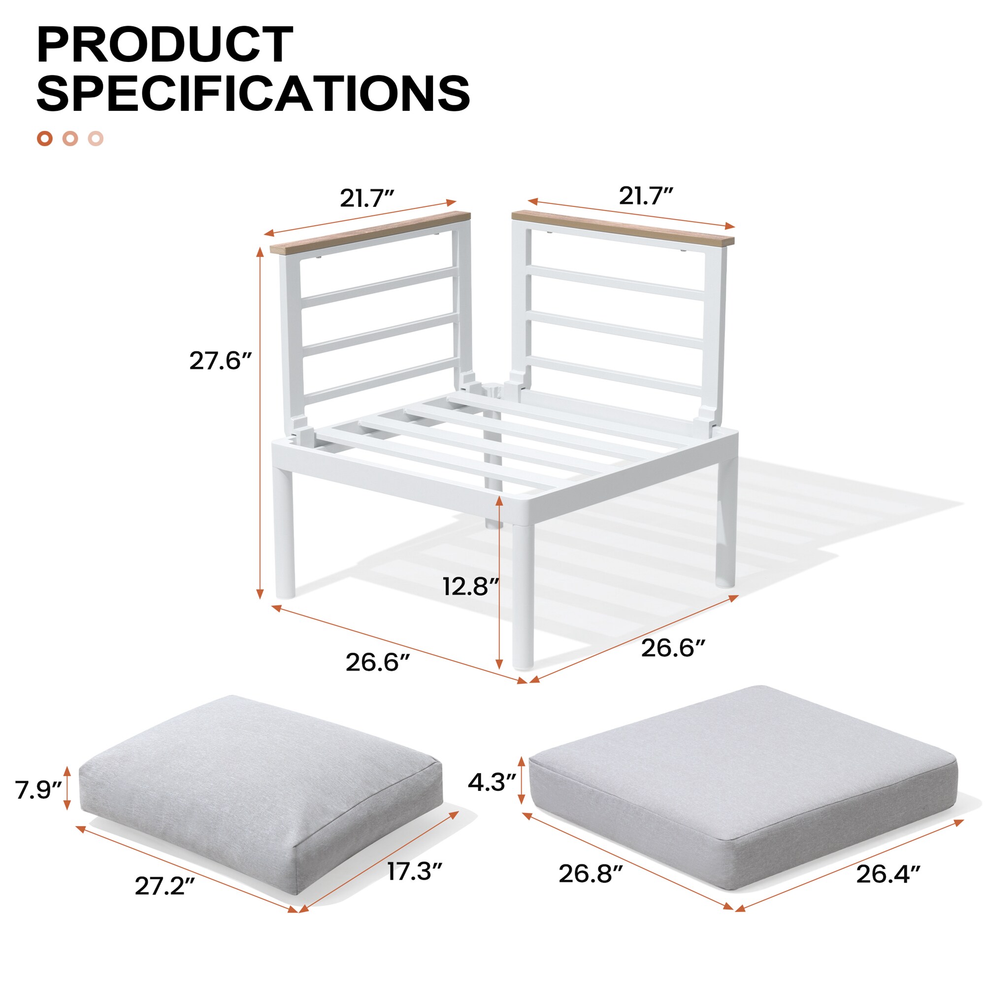 Crestlive Products CL-SF009LGY-6 Patio-Sofas-Daybeds - View #4