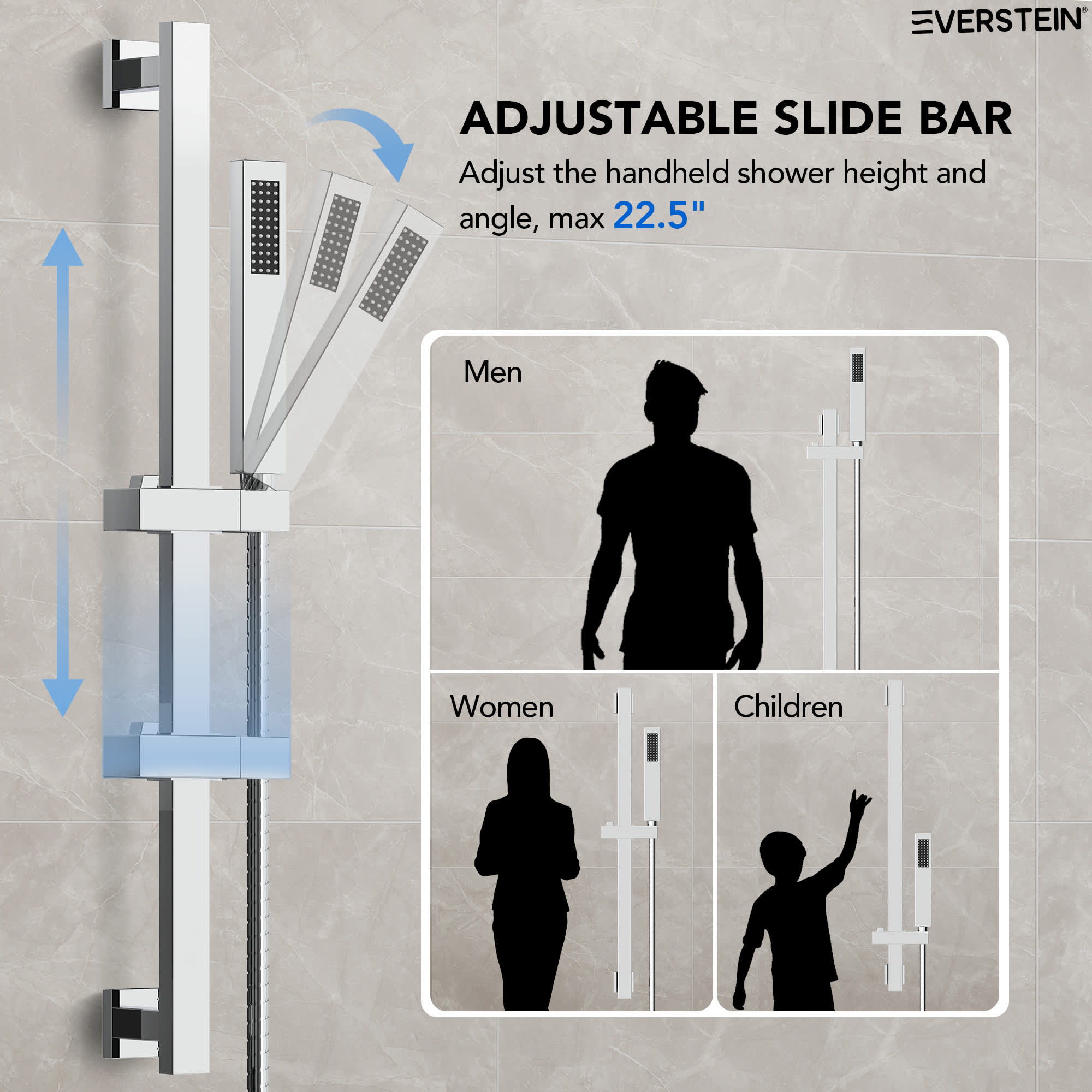 EVERSTEIN SFS-1059-CH10 Showerhead-Bar-Panels - View #7