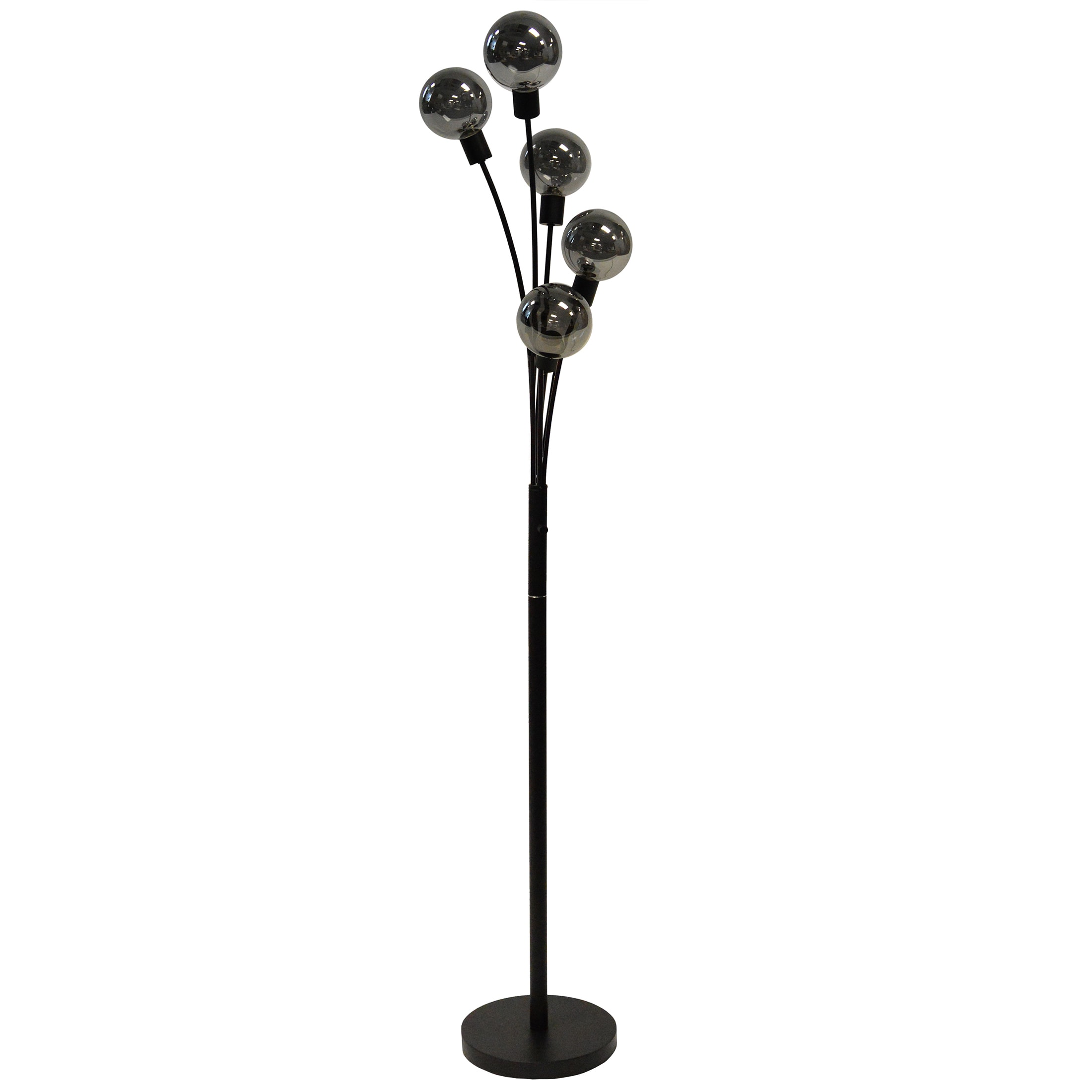 Dainolite 306F-BK X 70.5-Inches Black Tree Track Floor Lamp with Glass Shade