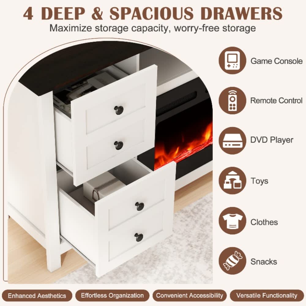 U-HOMY XR-116WH-HM Electric-Fireplaces - View #5