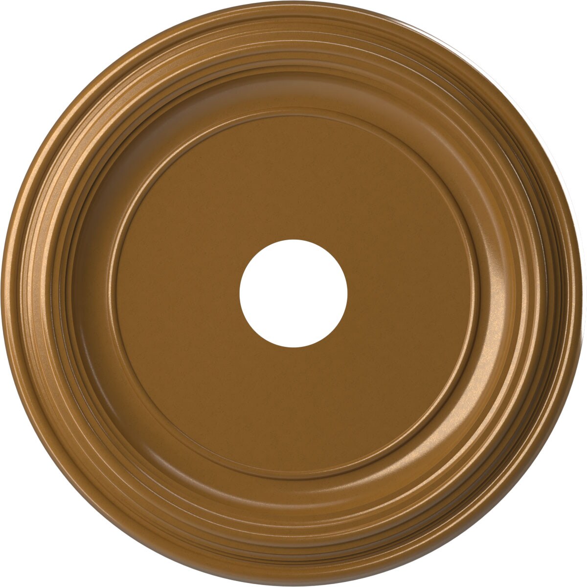 Ekena Millwork CMP19TRDVG Traditional Thermoformed 19-in W x 19-in L Traditional Painted Universal Aged Metallic Vintage Gold PVC Whole Ceiling Medallion