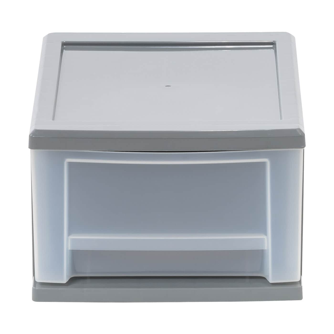 IRIS Gray Stackable Plastic Storage Drawer 5.83-in H x 8.74-in W x