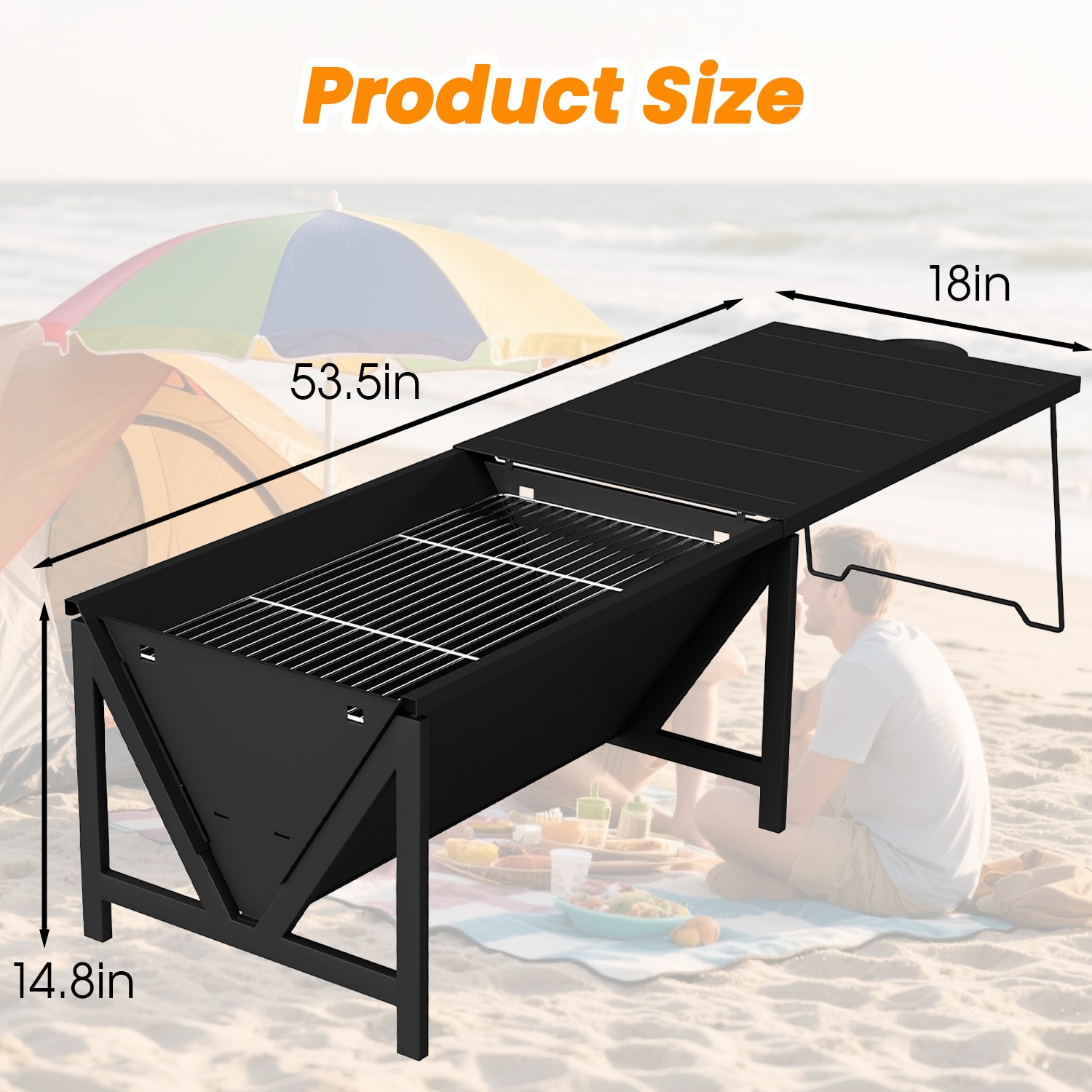 TMWINGS 54-in W Steel Portable Wood-Burning Fire Pit with Grill Dual ...