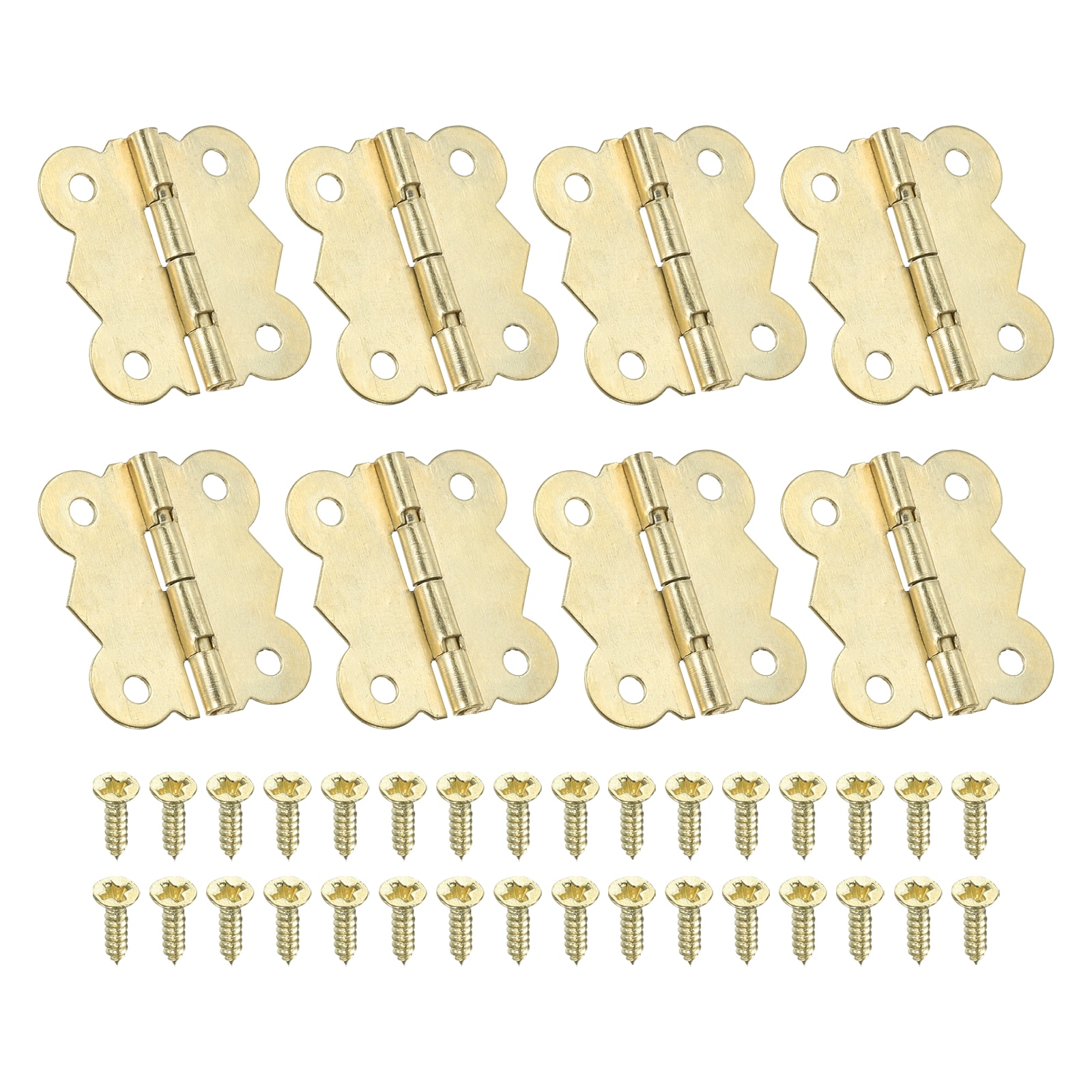 PATIKIL - Small Jewelry Box Hinges 1-1/4 Inch 8pcs 90-degree Mini Butterfly Hinges Jewelry Box Ha...