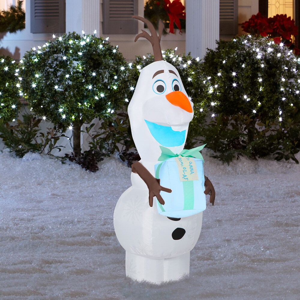 Disney 4-ft Lighted Olaf Christmas Inflatable at Lowes.com
