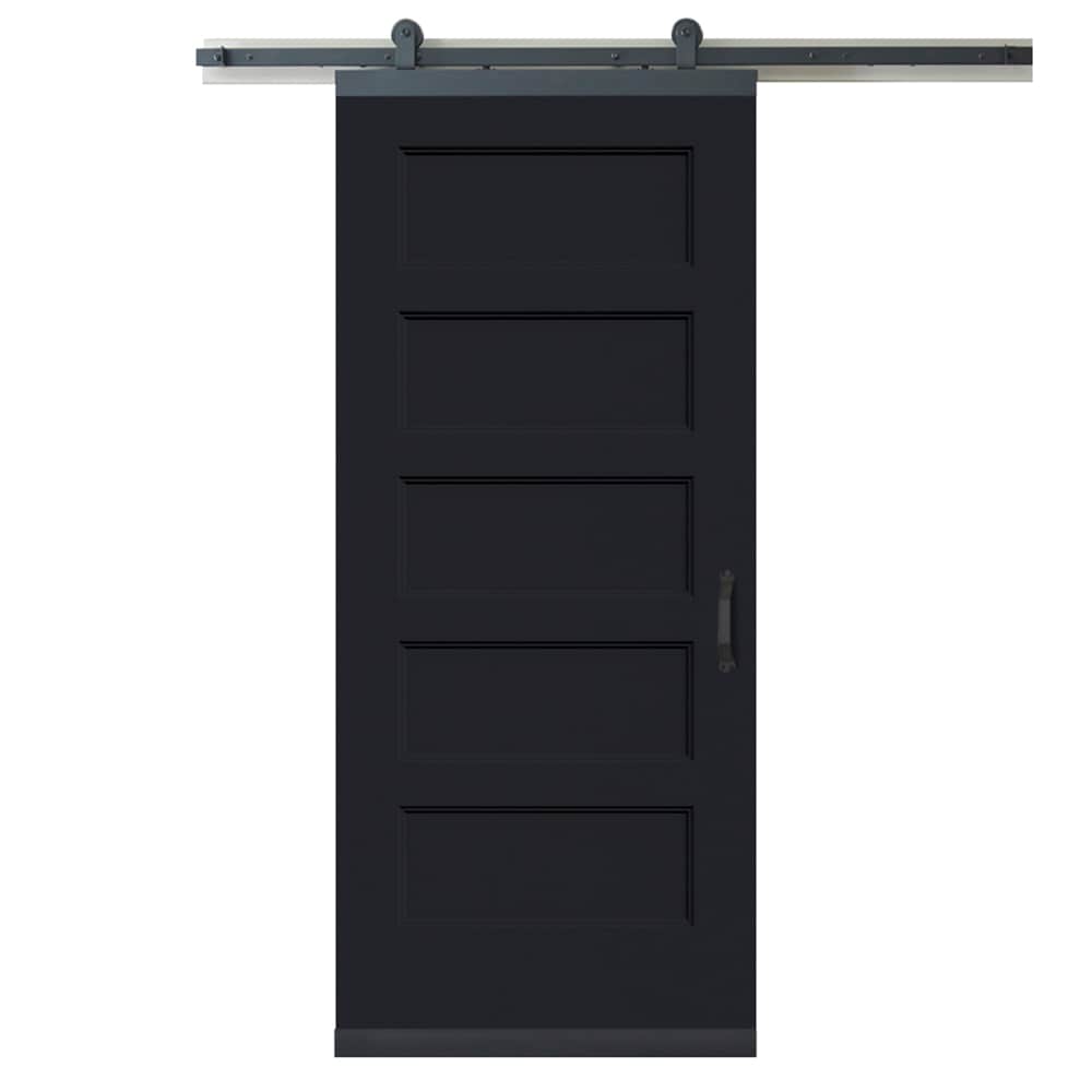 RELIABILT LO1344976 36-in x 80-in Midnight Equal Molded composite Hollow core Single Barn Door (Hardware Included)