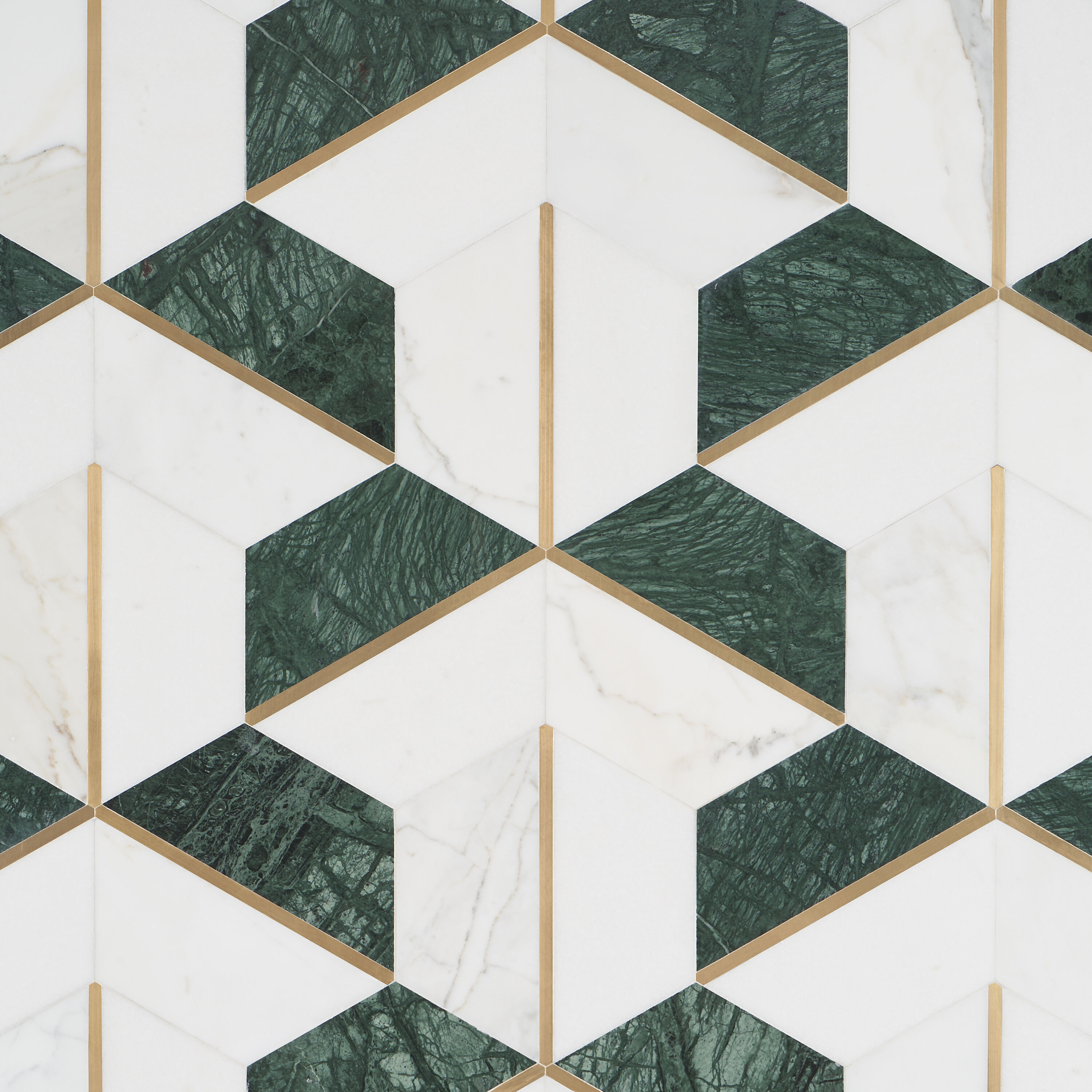 Artmore Tile EXT3RD106548 Sample- Millennium Verde 8-in x 8-in Polished Marble Look Hexagon Wall Tile