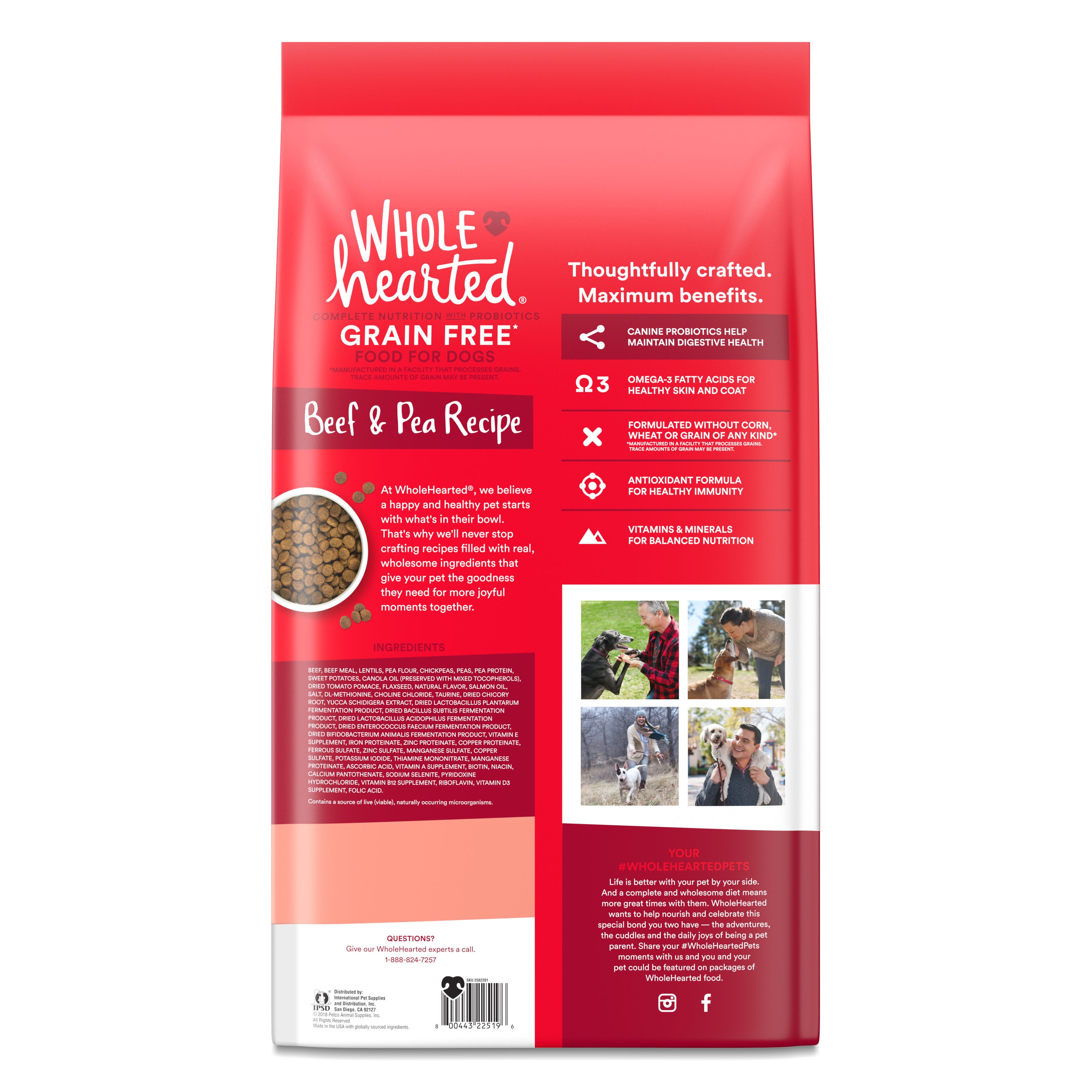 WholeHearted WholeHearted Grain Free All Life Stages Beef & Pea Formula ...