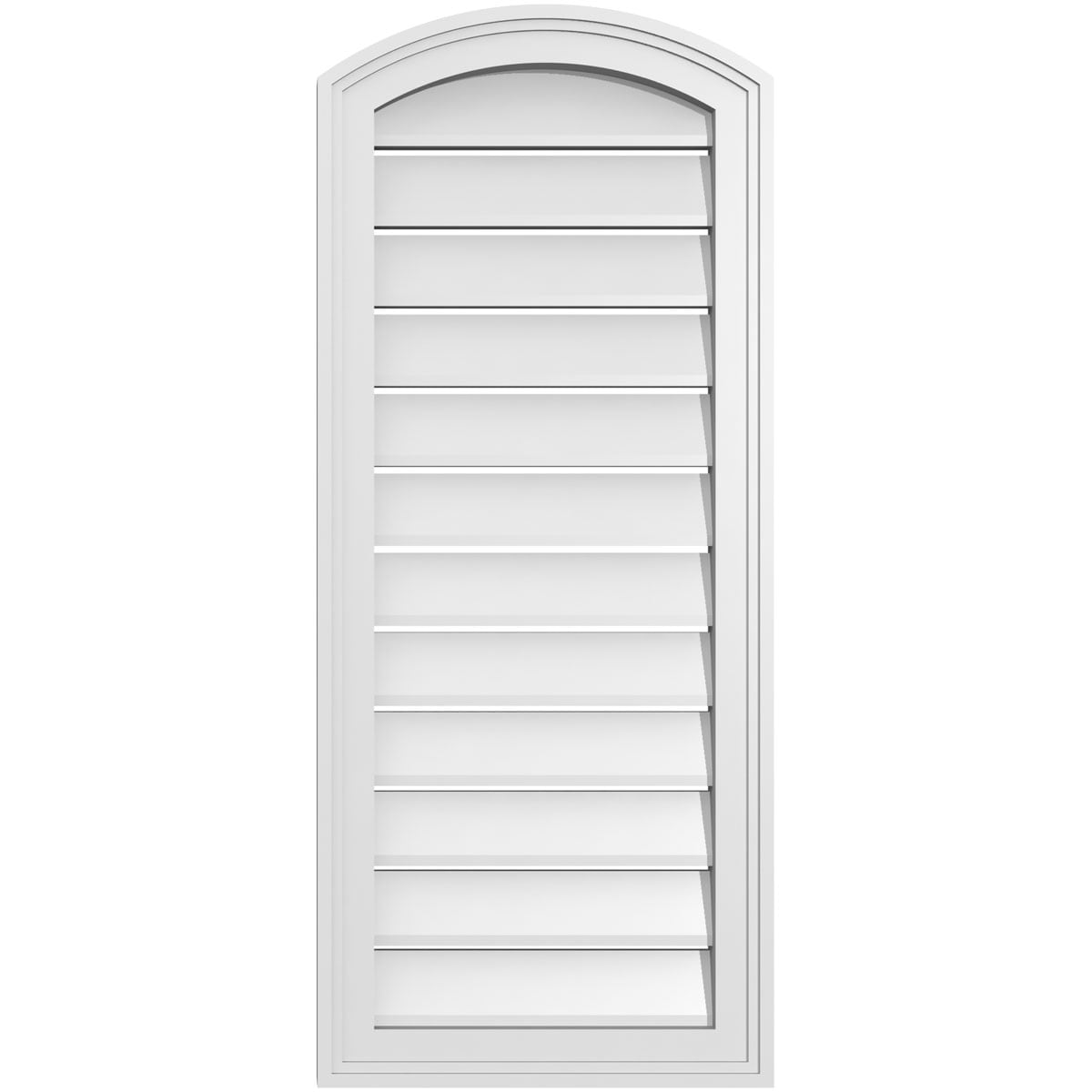 Ekena Millwork GVPAR16X3802SF 16-Inches x 38-Inches Off-white Round top PVC Gable Louver Vent
