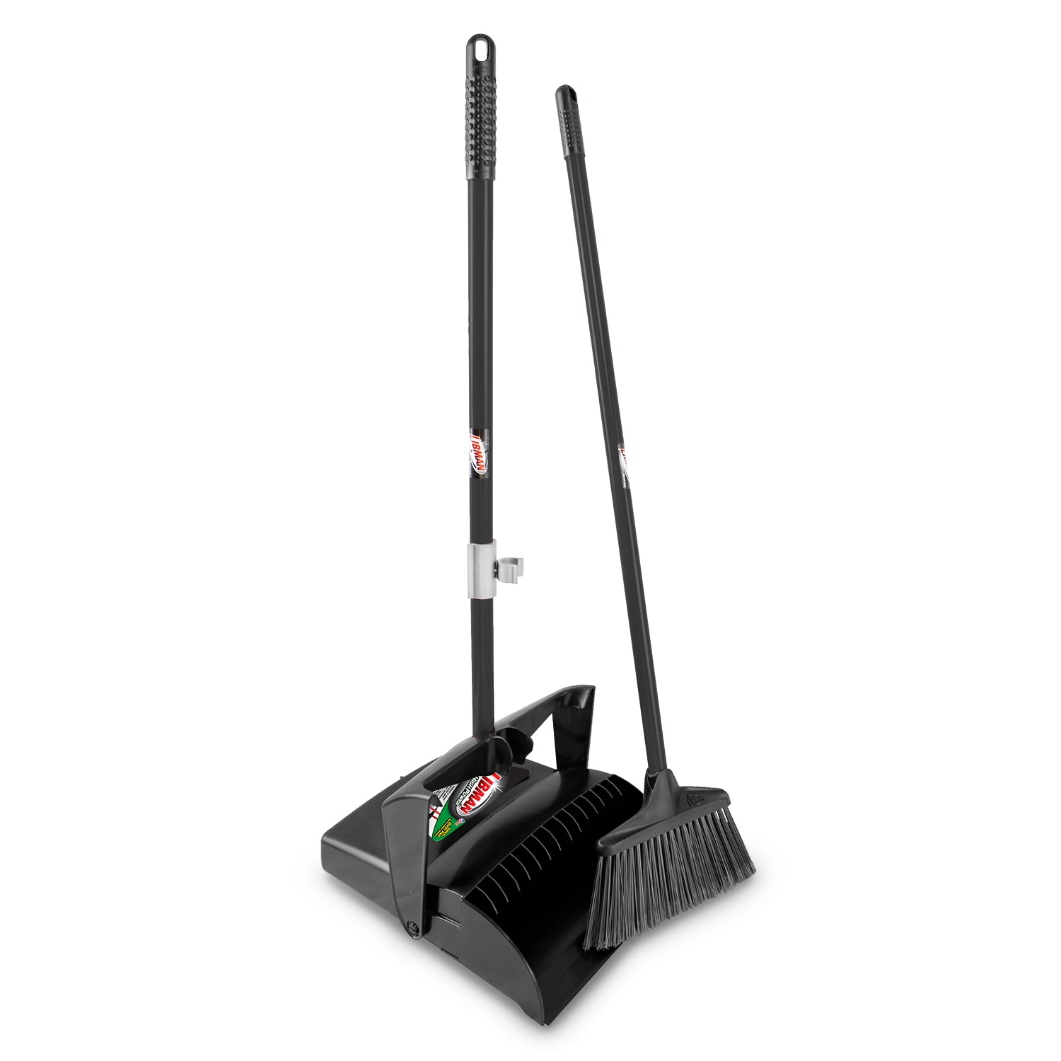 Broom and Dustpan Set / Upright Sweep Set / Dust Pan with Stain Steel  Handle 35 Tall for Home Office Commercial Hardwood Floor Use