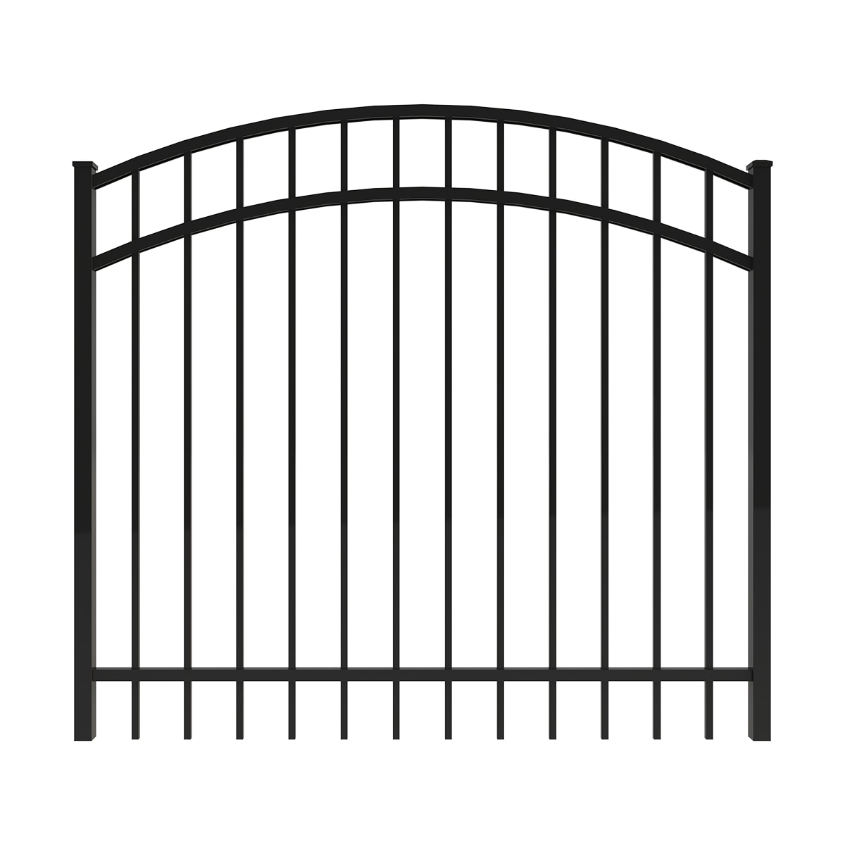 Ironcraft 833699 Berkshire 4-ft H x 5-ft W Black powder-coated Aluminum Yard Standard Spaced picket Fence gate