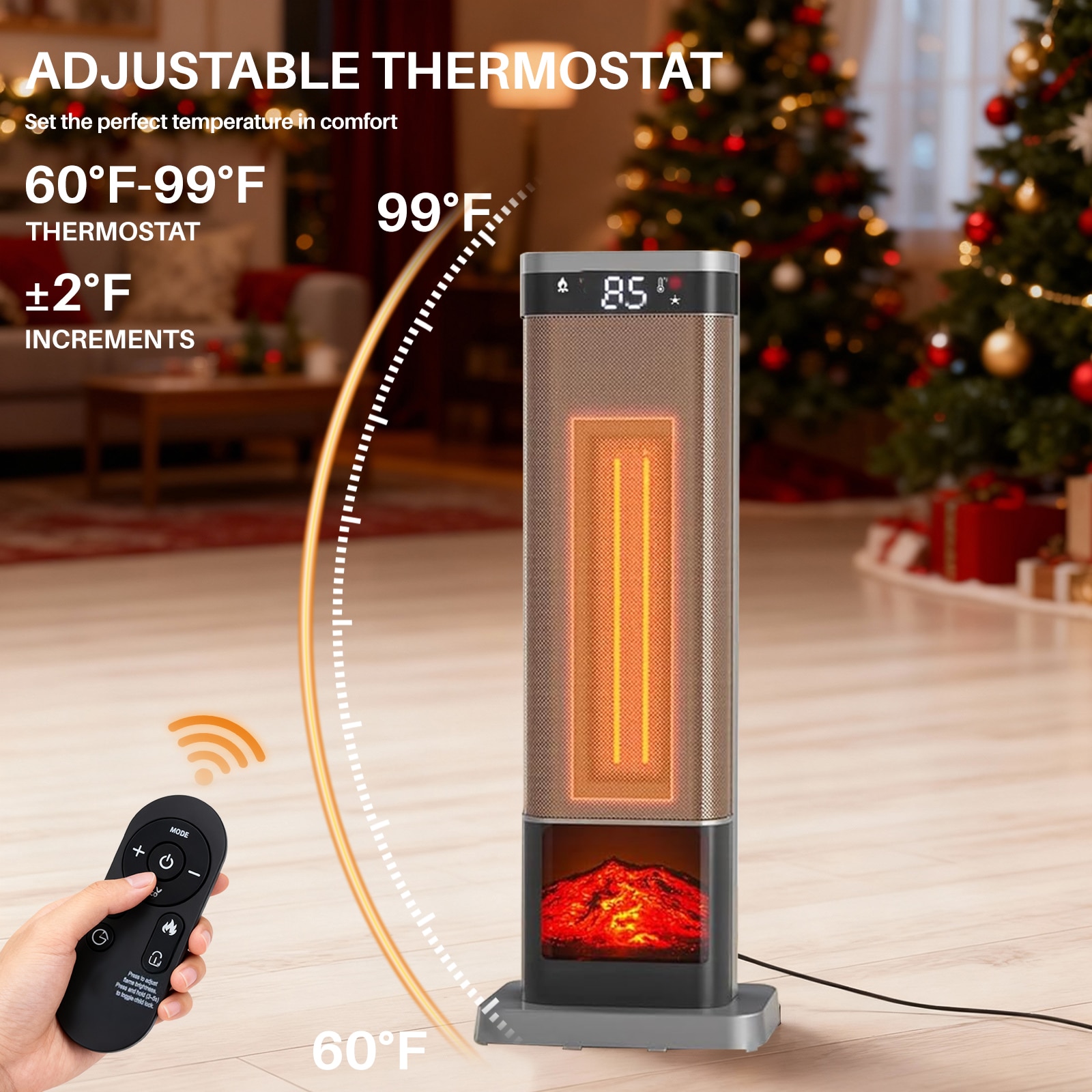 Haysky 1500 -Watt Convection Tower Indoor Electric Space Heater
