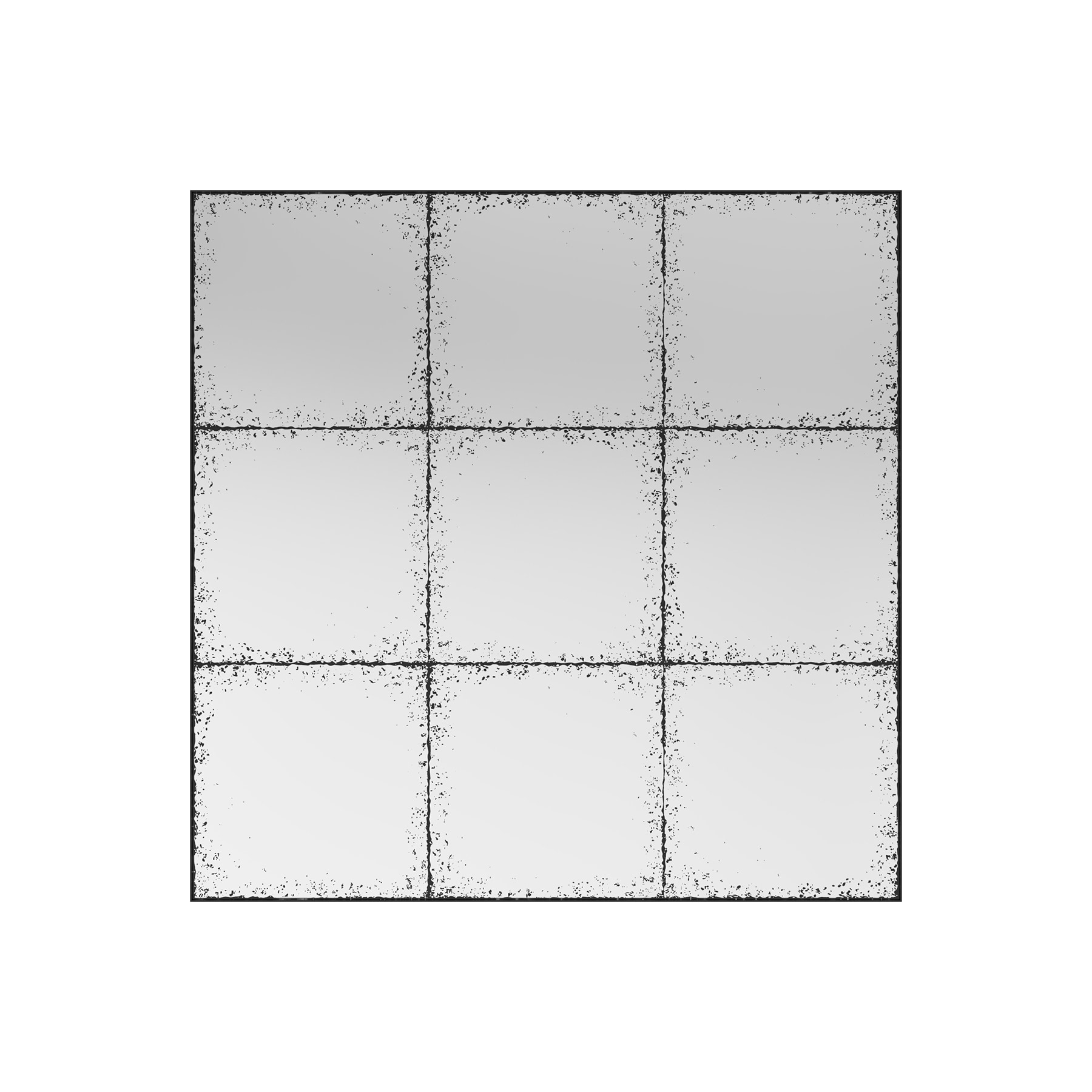 SINOFURN 36-in W x 36-in H Square Black Framed Wall Mirror