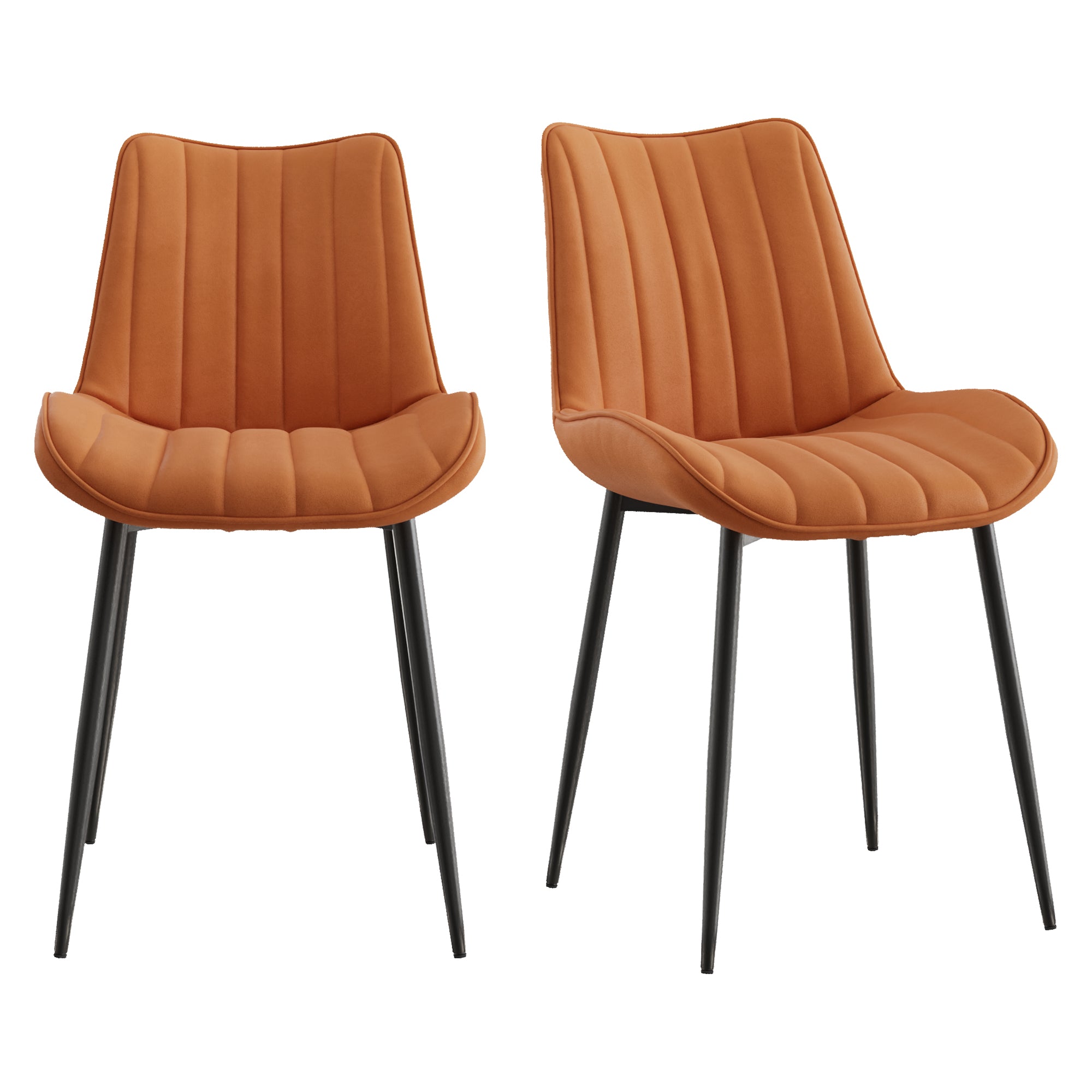 Vecelo - Modern Dining Chair Set Upholstered Velvet Dining Chairs with Memory Foam Cushion Metal ...