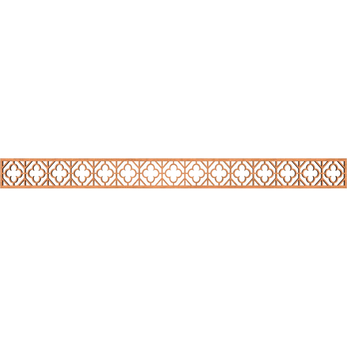 Ekena Millwork MLDB04X46HAZCH Hazelton Fretwork Flat Trim 4-in x 3.87-ft Cherry Brown Unfinished 2156271 Pierced Wall Panel Moulding