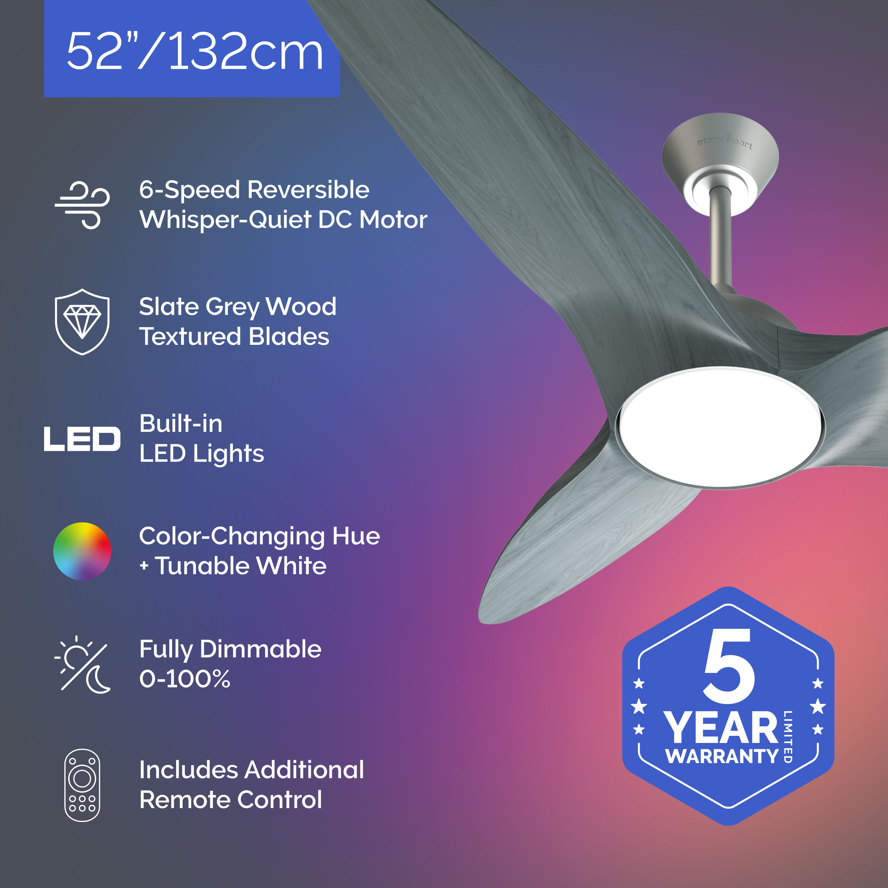 atomi smart AT2005-BS-GW Ceiling-Fans - View #2