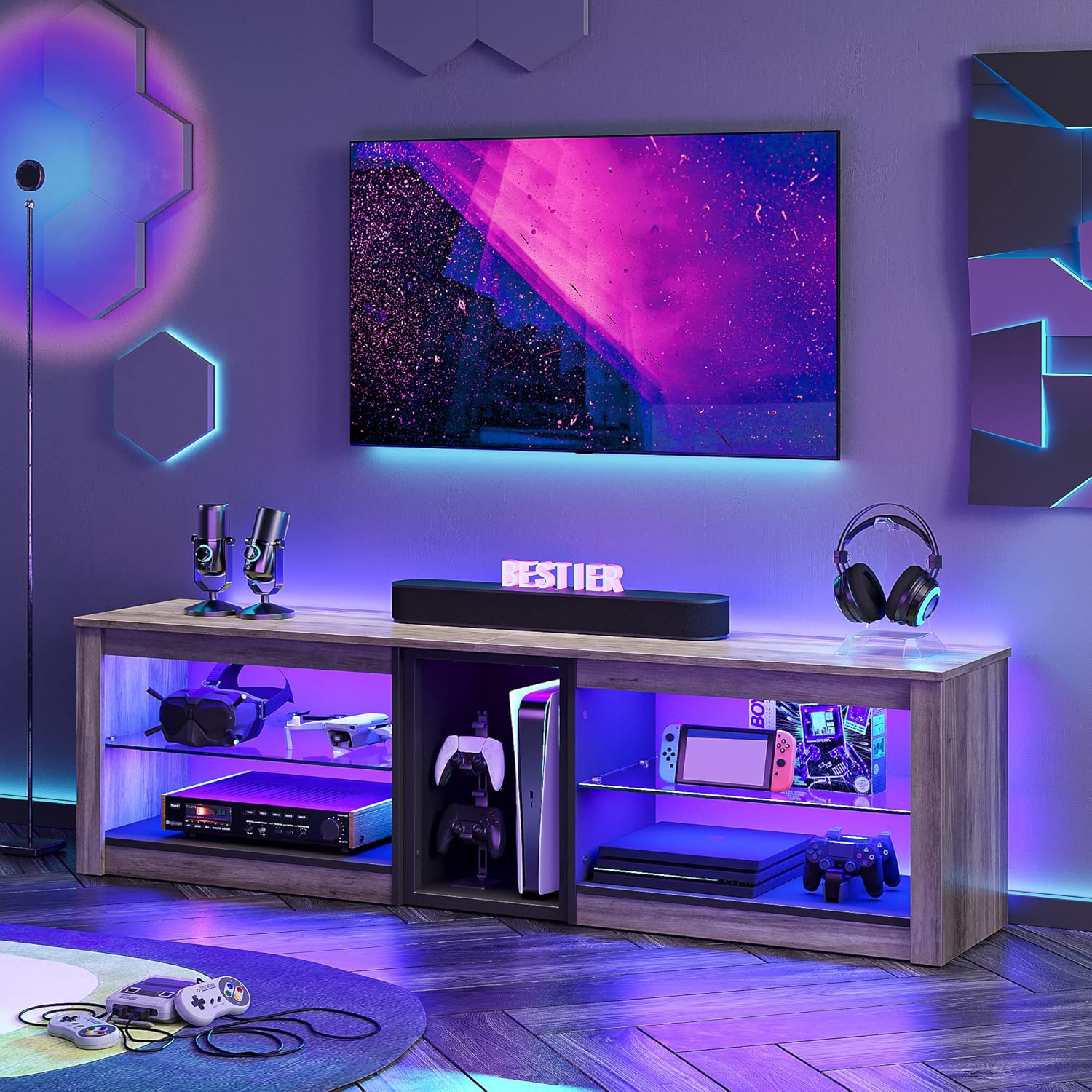 Bestier LOW-L1004160-GRYW Tv-Stands - View #2