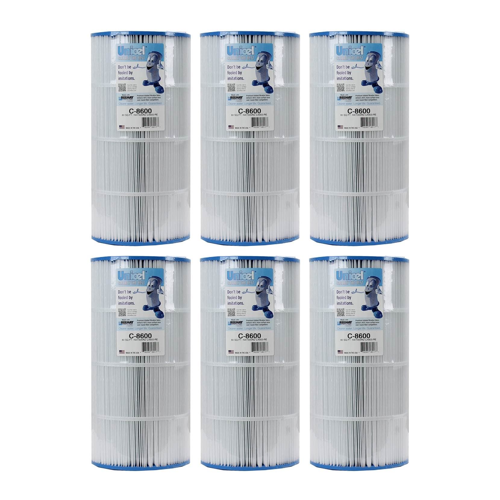 Unicel  C-8600 Replacement 75 Sq Ft Pool Spa Filter Cartridge 153 Pleats 6 Pack