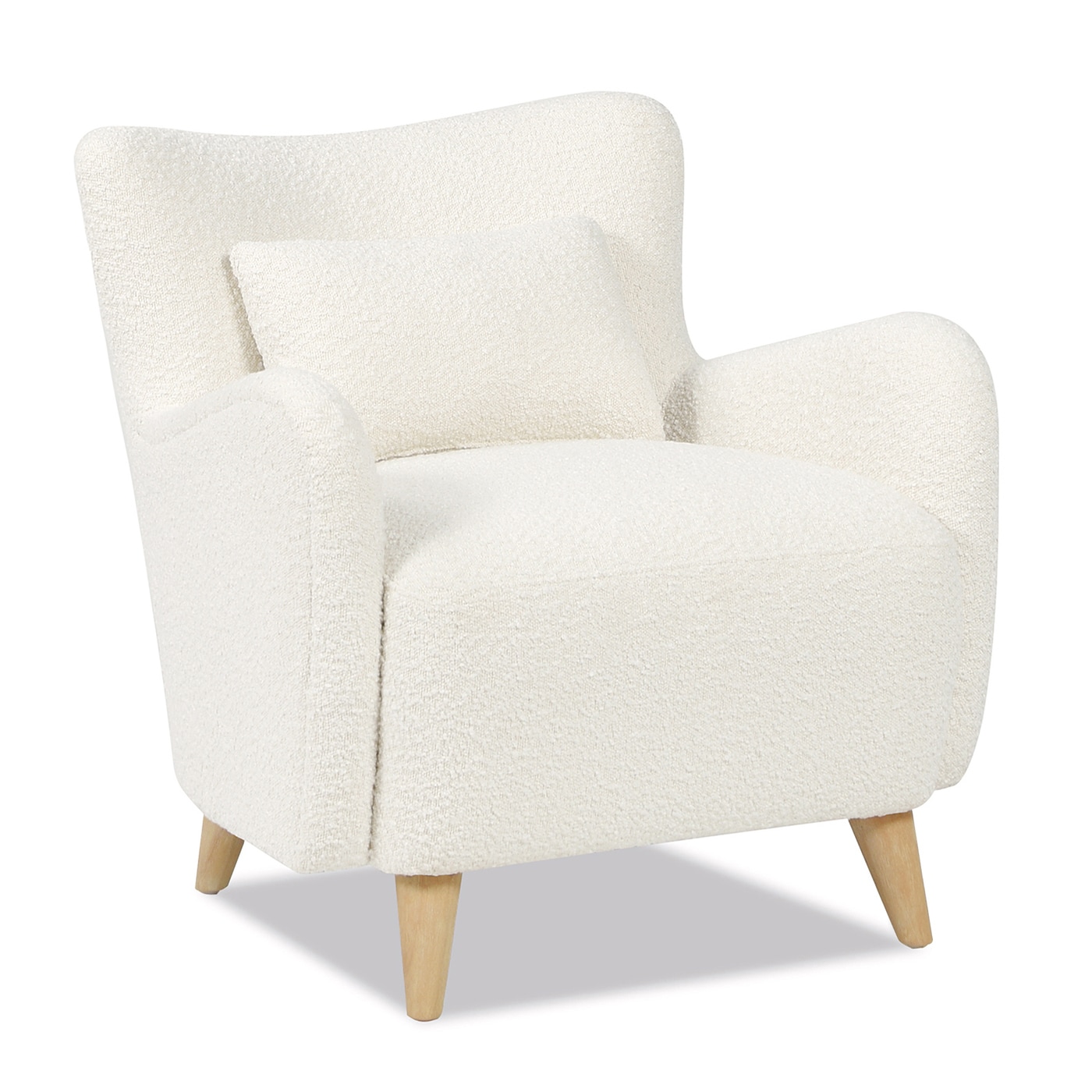 Jennifer Taylor Home 60470-MBW Lune Modern Ivory White Boucle Accent Chair