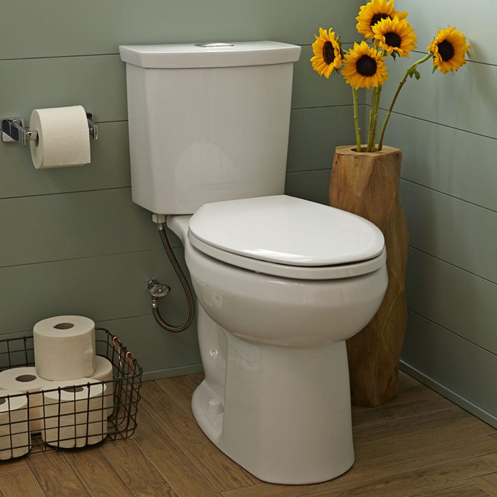 American Standard 2887218.020 H2Option White Dual Flush Elongated Standard height 2-piece Toilet 12-in Rough-In WaterSense 1.6 GPF