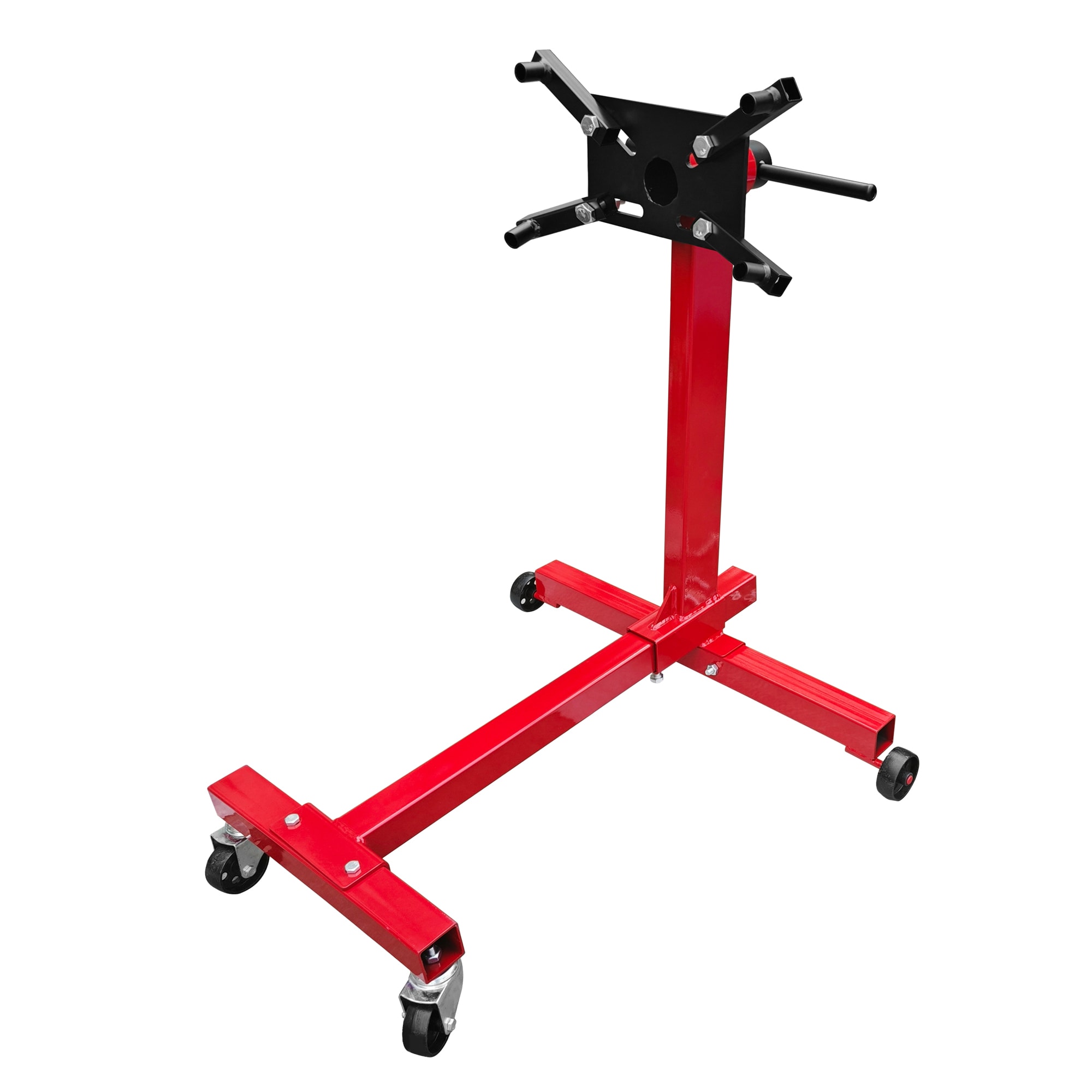 Tatayosi XH-3P251940 Engine Stand 1000 lbs(1/2 Ton) Capacity 360 Degree Rotating Engine Run Standwith 4- Casters Heavy Duty Motorcycle Engine Standwith Foldable Framefor Auto Repair Vehicle Maintenance Red
