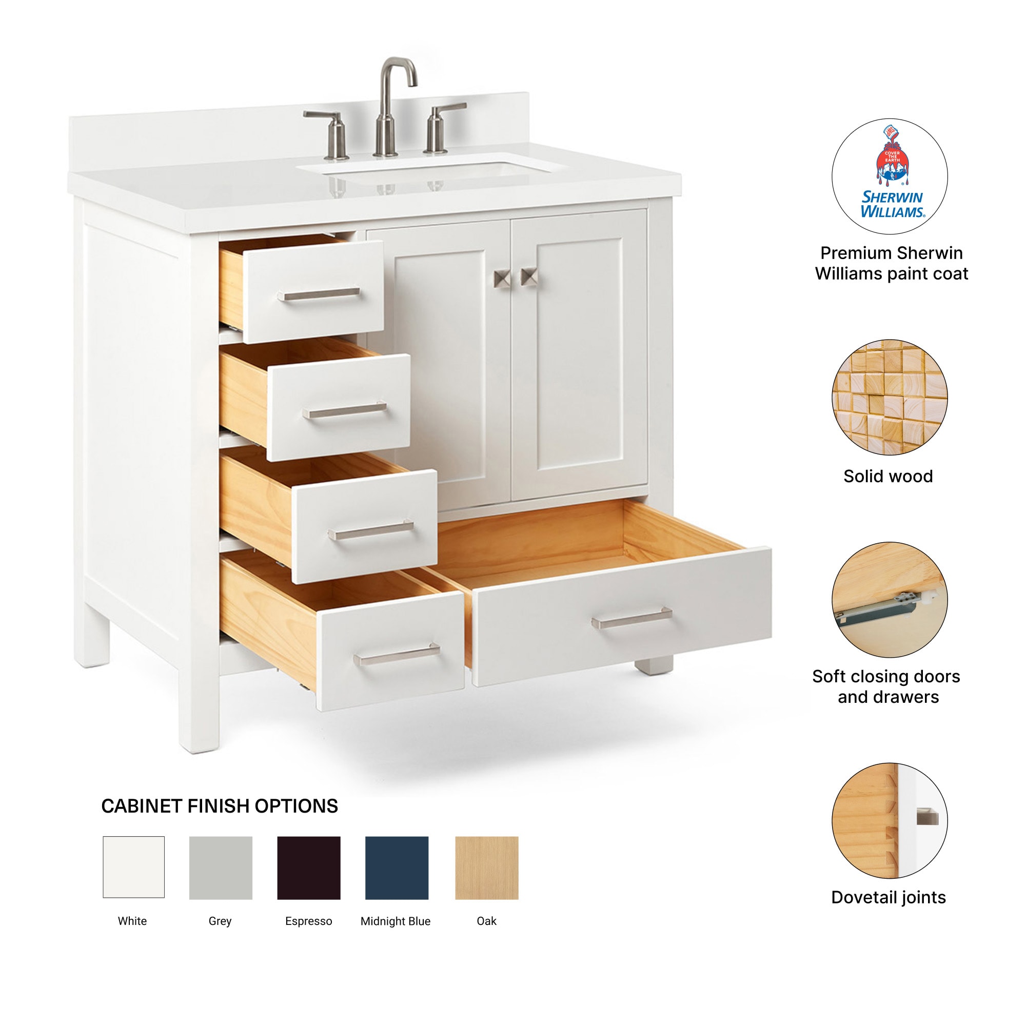 ARIEL A037SRWQRVOWHT Bath-Vanity-Combo - View #5