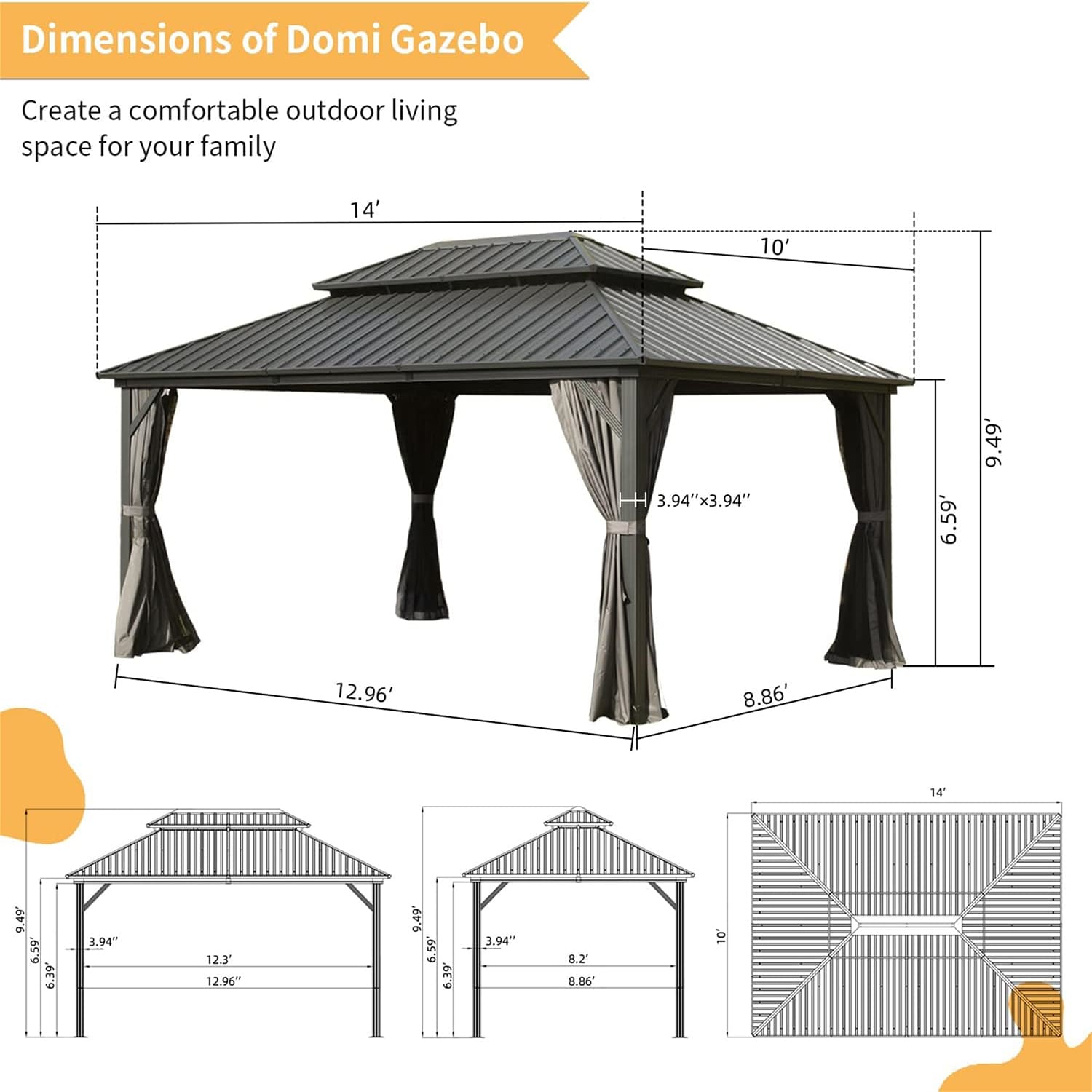 Mondawe MO-WH002012 Wood-Resin-Gazebos - View #6