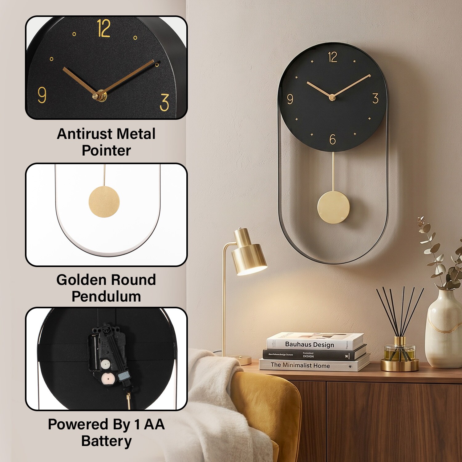 Clockswise QI004968.BK Indoor-Outdoor-Clocks - View #5