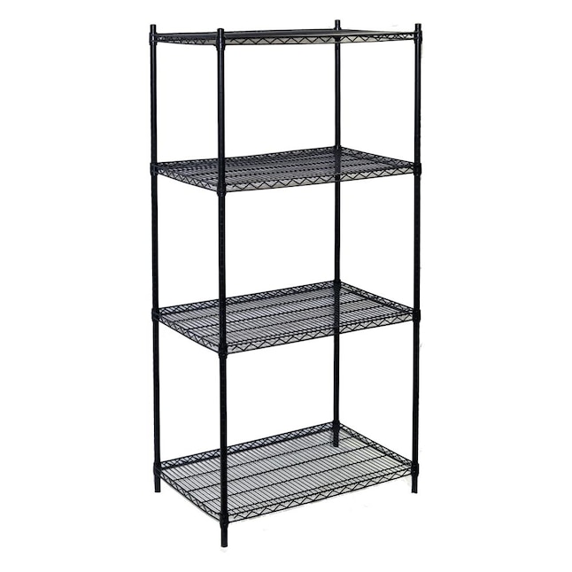 Heavy Duty Wire Utility Shelving Unit, Black Wire Shelving Unit With Wheels