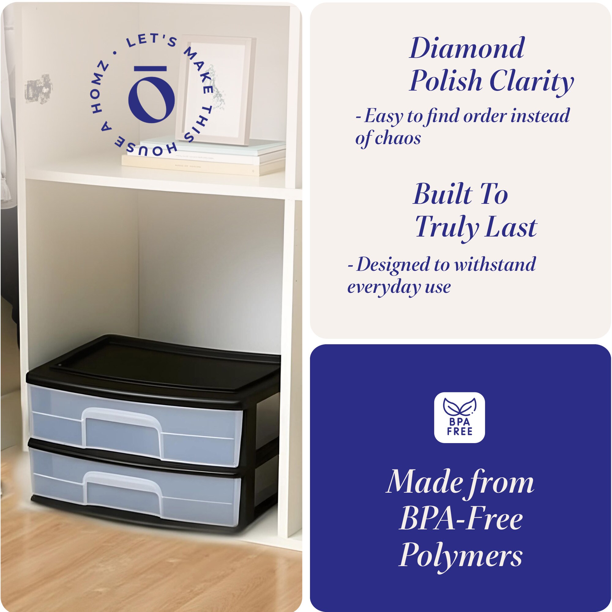 Homz Products 05542BKDC.02 Storage-Drawers - View #3