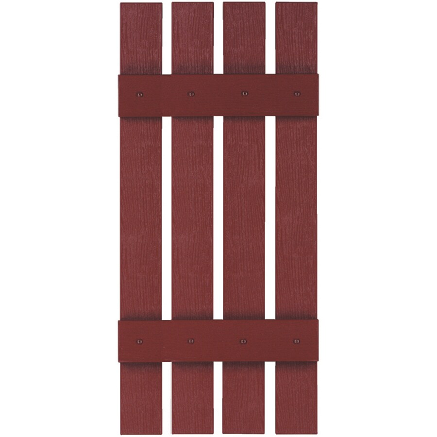 Custom Shutters Llc 2 Pack 16 In W X 63 In H Burgundy Board And Batten Vinyl Exterior Shutters